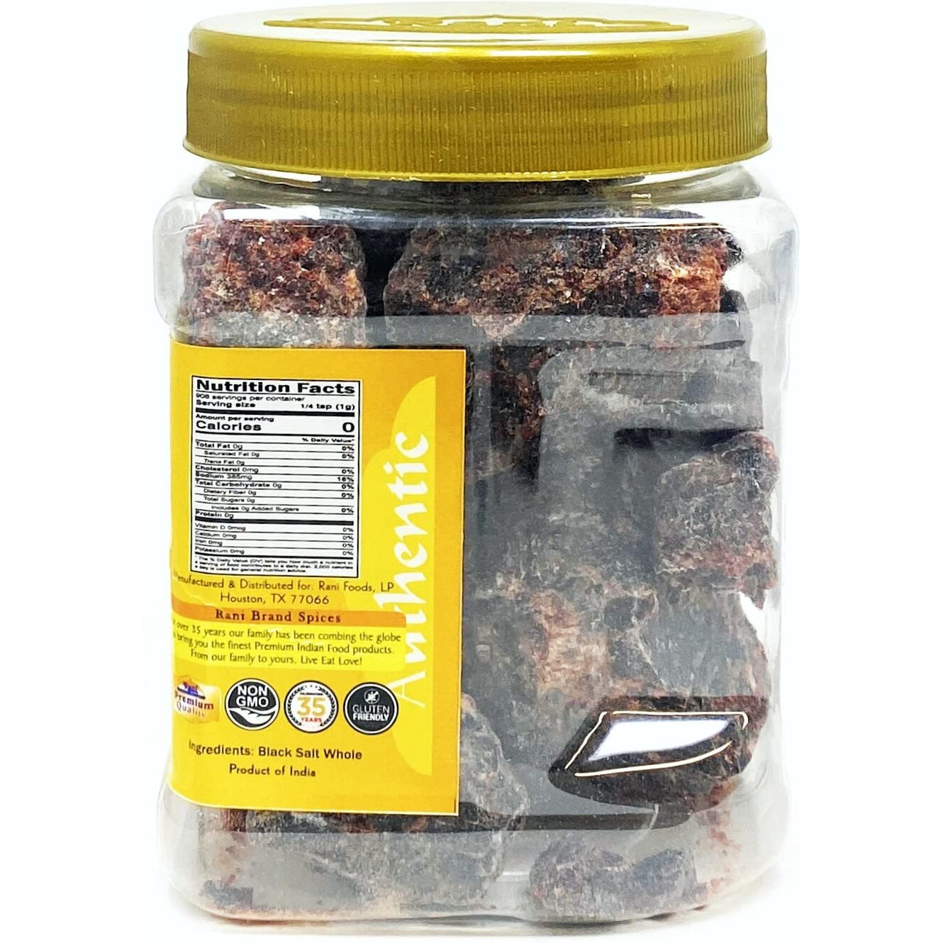 Rani Black Salt Raw Whole (Kala Namak) Mineral 32oz (2lbs) 908g PET Jar ~ Unrefined, Pure and Natural, Vegan, Gluten Friendly, NON-GMO, Indian Origin, Perfect for Tofu Scramble