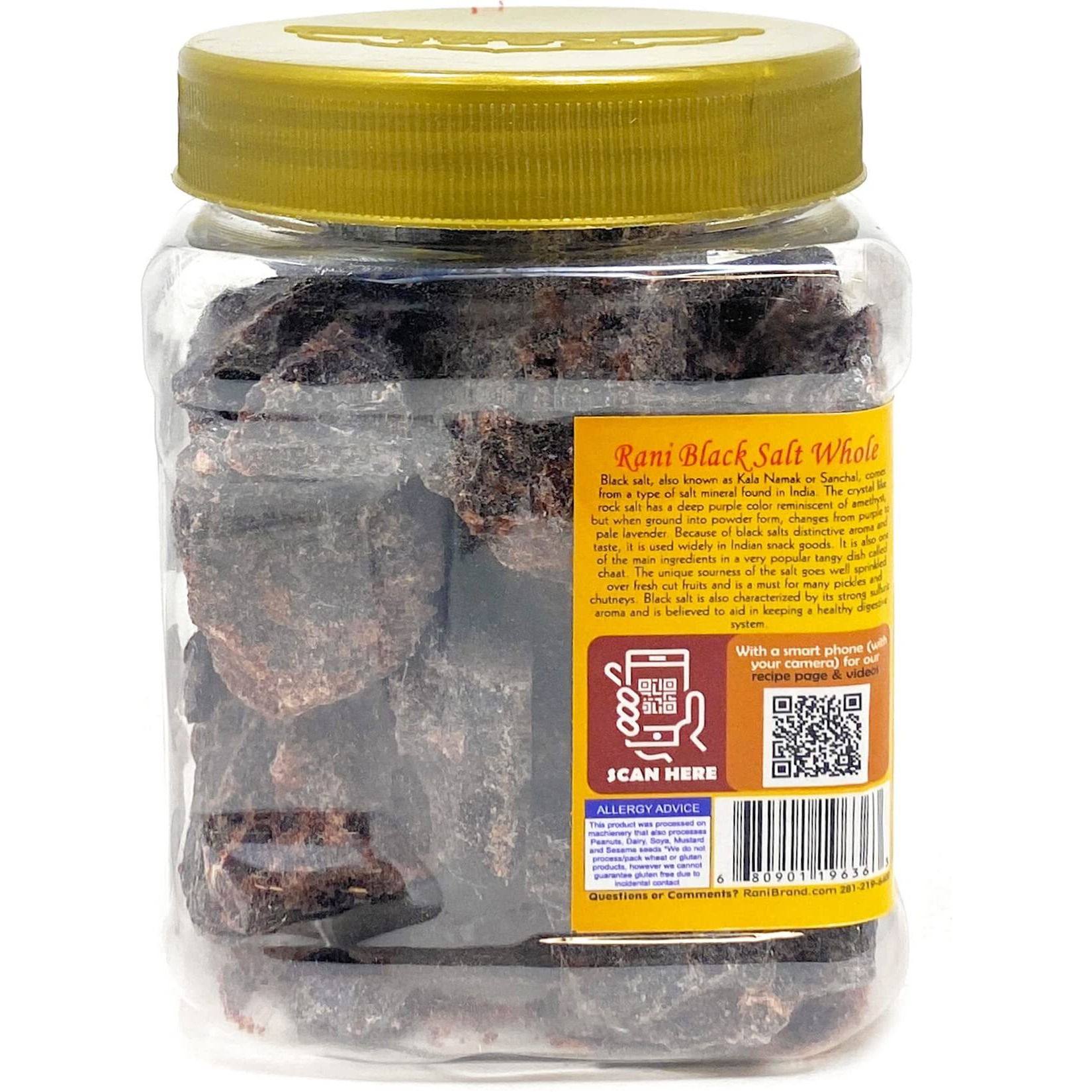 Rani Black Salt Raw Whole (Kala Namak) Mineral 32oz (2lbs) 908g PET Jar ~ Unrefined, Pure and Natural, Vegan, Gluten Friendly, NON-GMO, Indian Origin, Perfect for Tofu Scramble