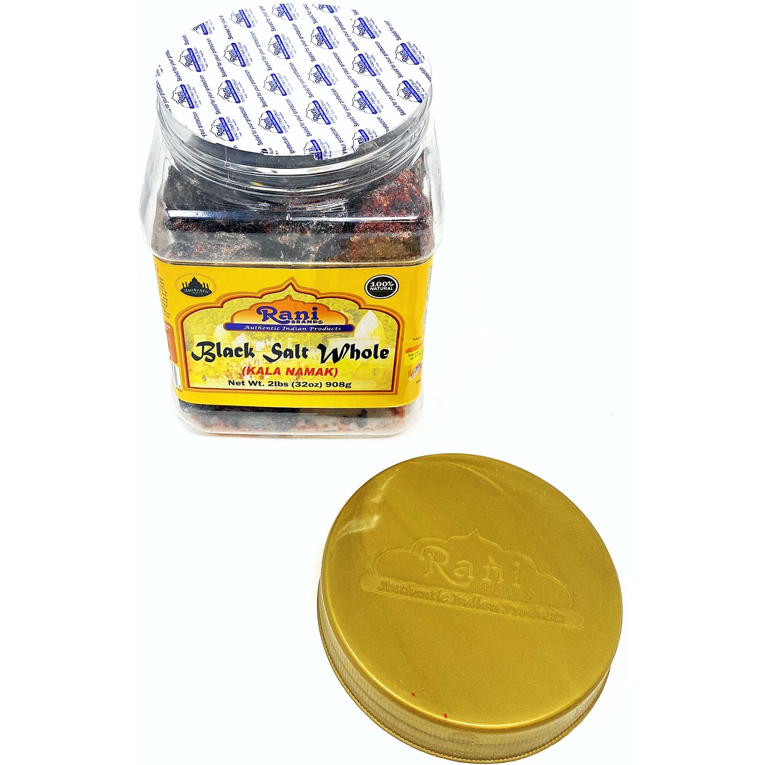 Rani Black Salt Raw Whole (Kala Namak) Mineral 32oz (2lbs) 908g PET Jar ~ Unrefined, Pure and Natural, Vegan, Gluten Friendly, NON-GMO, Indian Origin, Perfect for Tofu Scramble