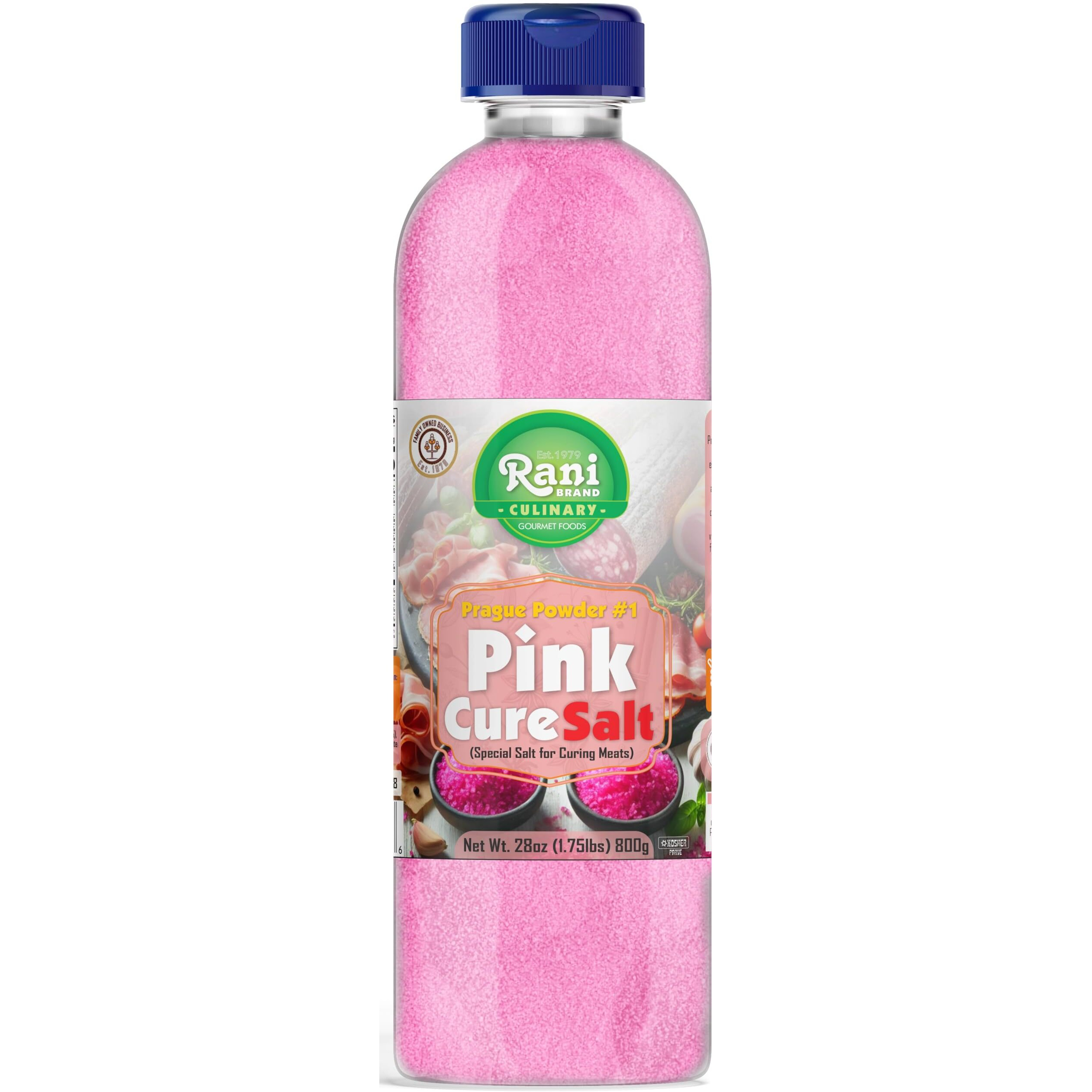 Rani Pink Cure Salt (Special Salt for Curing Meats) 28oz (1.75lbs) 800g PET Jar ~ All Natural, Gluten Friendly, NON-GMO, Kosher, Vegan, Indian Origin