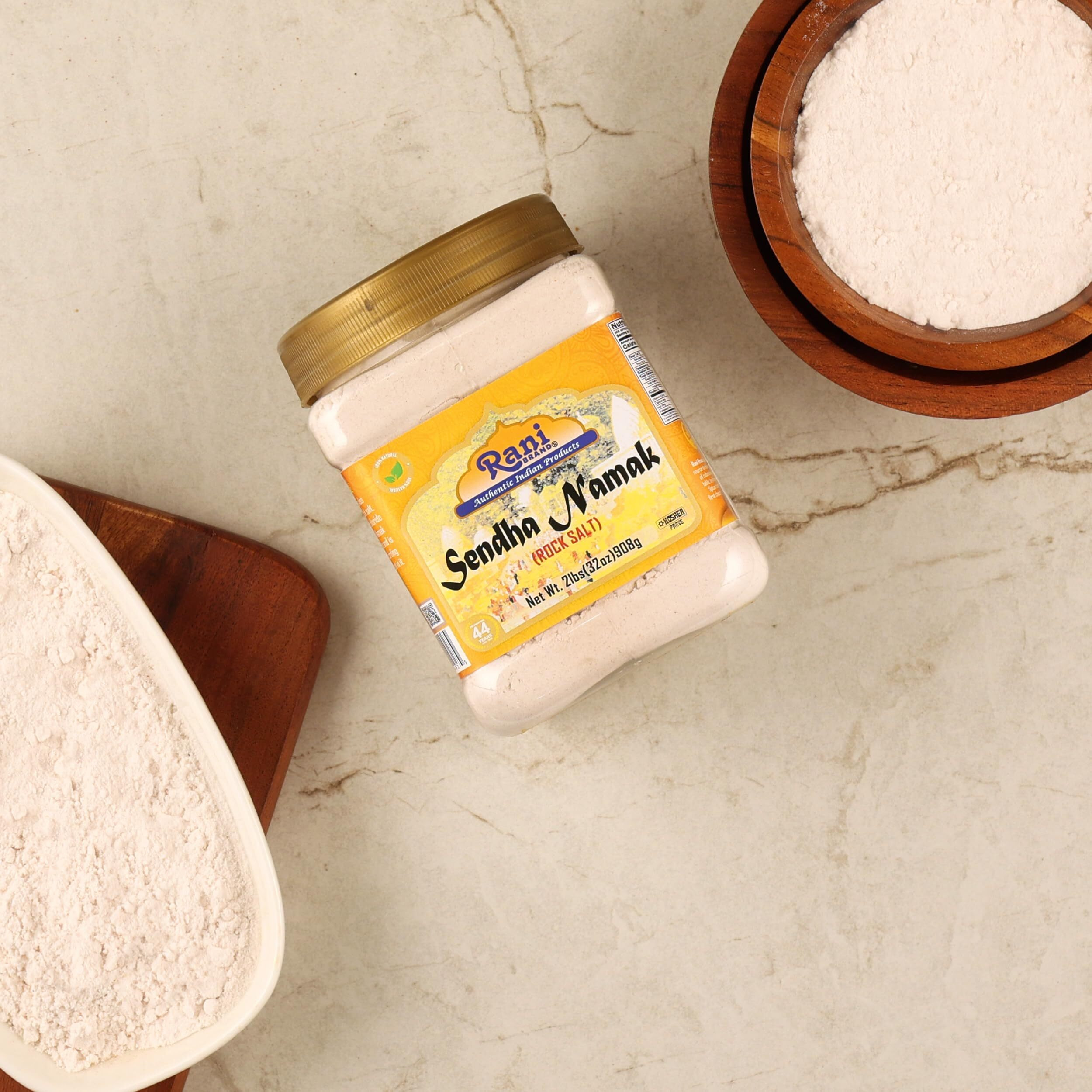 Rani Sendha Namak (Rock Salt) 32oz (2lbs) 908g PET Jar ~ All Natural, Vegan, Gluten Friendly, NON-GMO, Kosher, Indian Origin