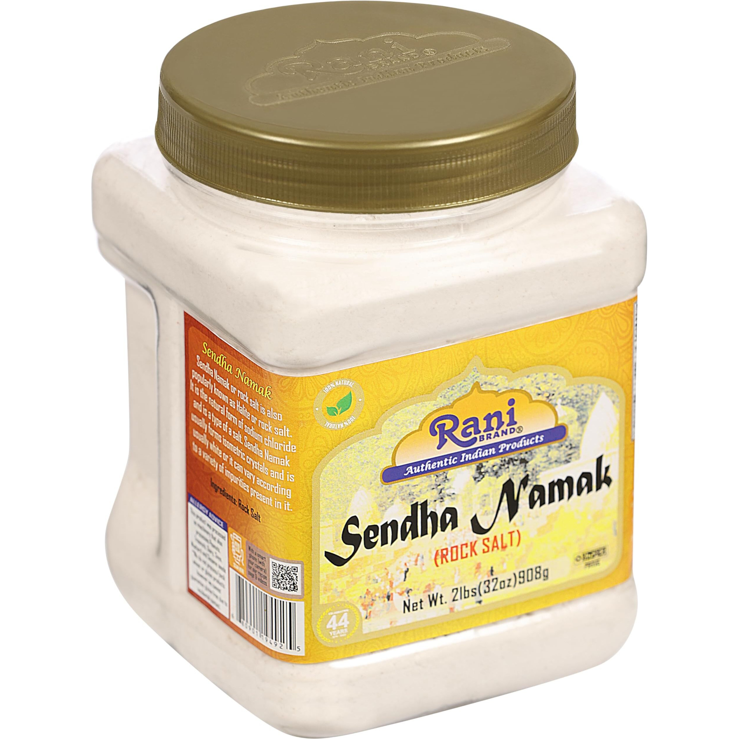 Rani Sendha Namak (Rock Salt) 32oz (2lbs) 908g PET Jar ~ All Natural, Vegan, Gluten Friendly, NON-GMO, Kosher, Indian Origin
