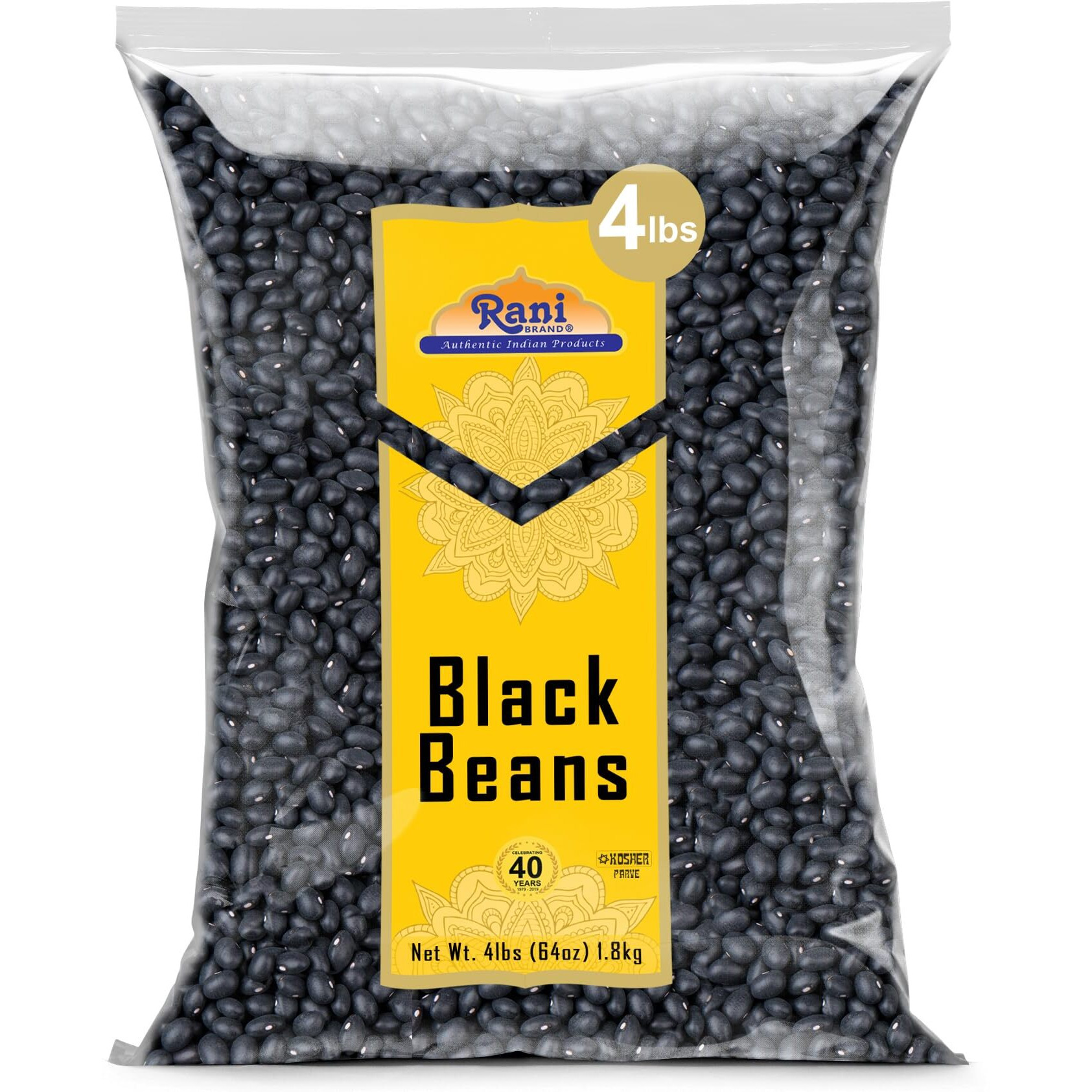 Rani Black Beans (Thull Rajma) 64oz (4lbs) 1.81kg Bulk ~ All Natural, Vegan, Gluten Friendly, NON-GMO, Kosher, Product of USA
