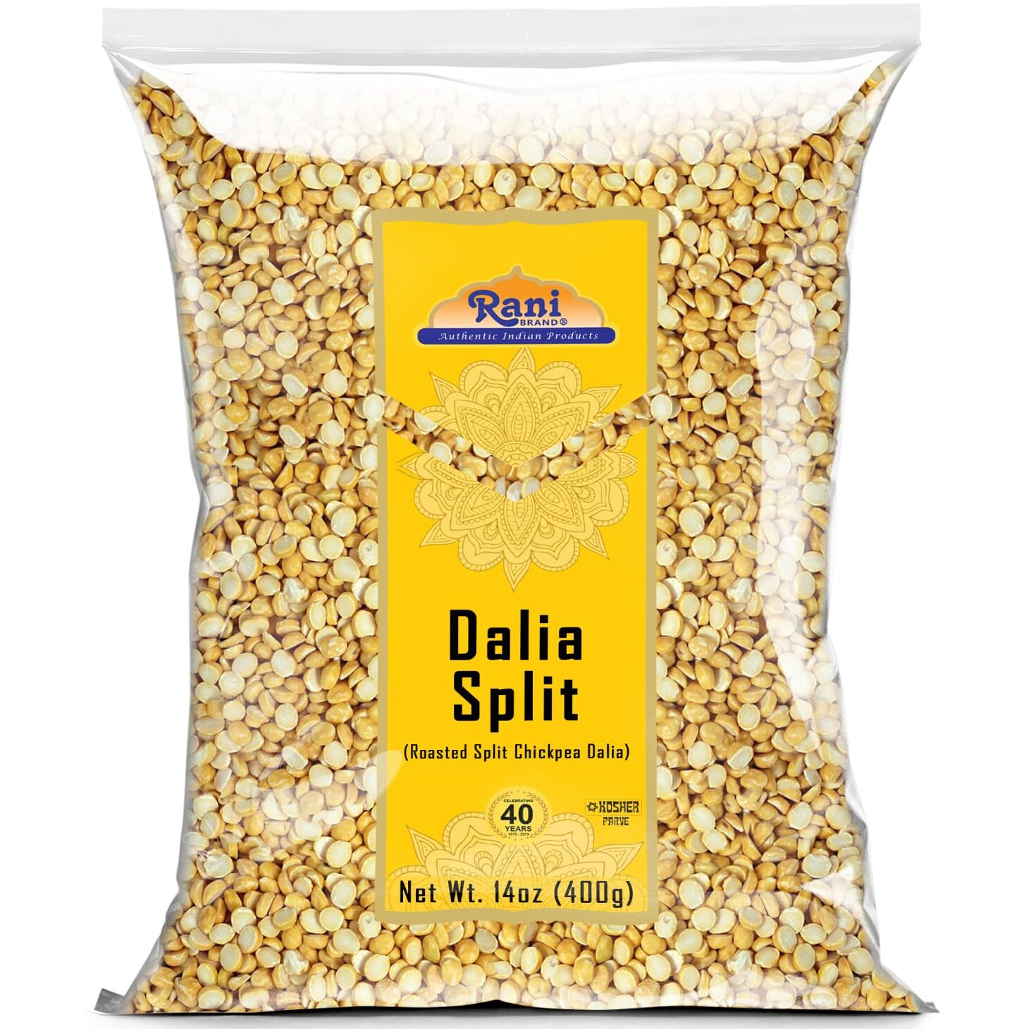 Rani Daliya Split (Roasted Split Chickpeas Dalia) 400g (14oz) ~ All Natural, Vegan, Indian Origin