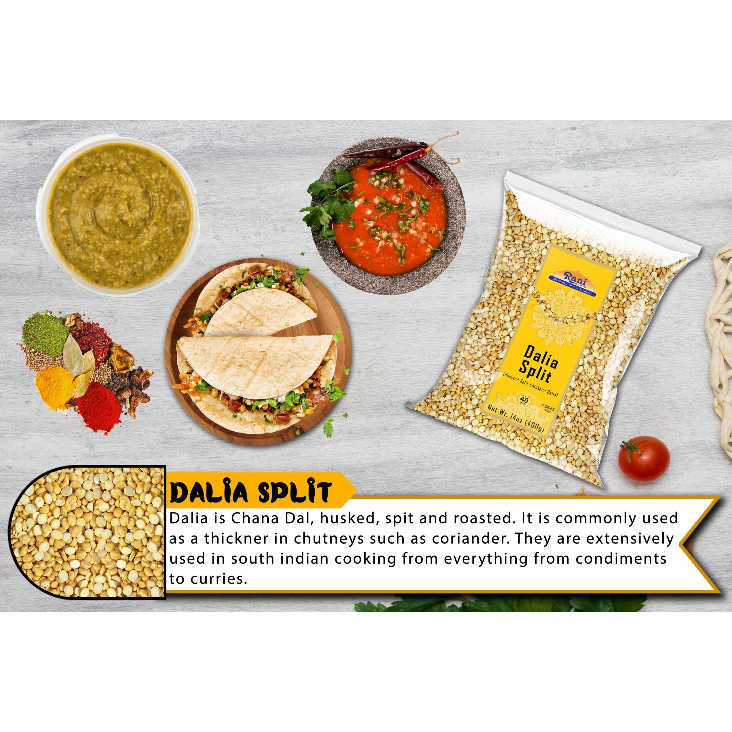 Rani Daliya Split (Roasted Split Chickpeas Dalia) 400g (14oz) ~ All Natural, Vegan, Indian Origin