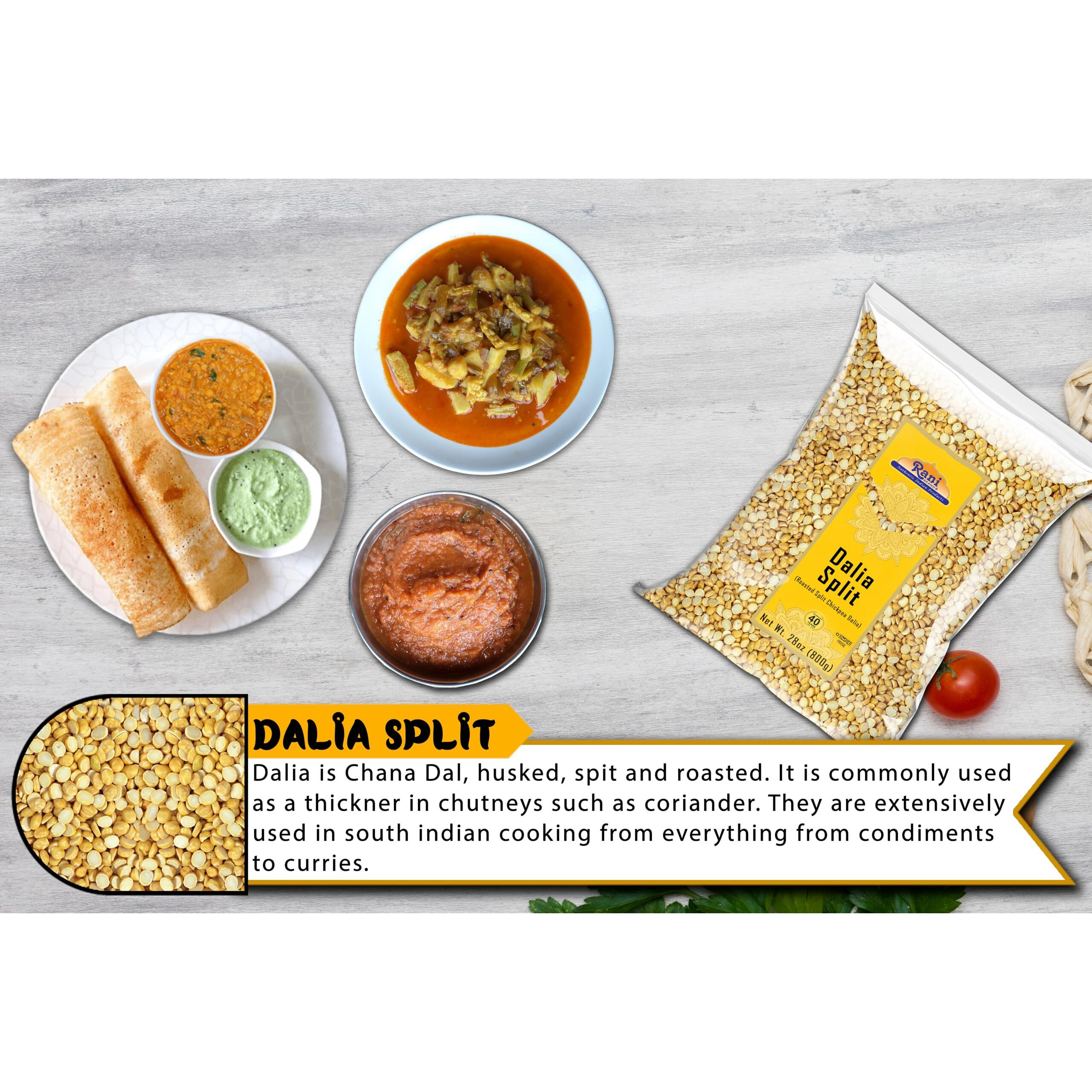 Rani Daliya Split (Roasted Split Chickpeas Dalia) 800g (28oz) ~ All Natural, Vegan, Indian Origin