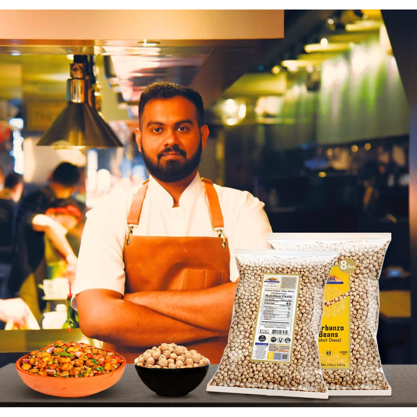 Rani Garbanzo Beans (Kabuli Chana) 128oz (8lbs) 3.63kg x Pack of 5 (Total of 40lbs) Bulk ~ All Natural, Vegan, Gluten Friendly, NON-GMO, Kosher, Indian Origin