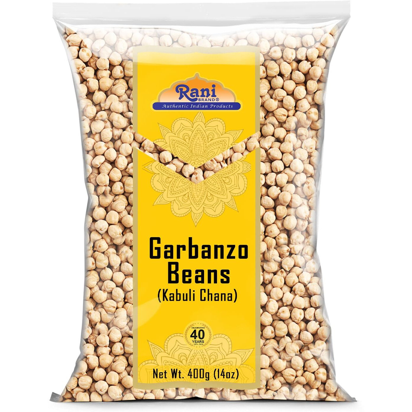 Rani Garbanzo Beans (Kabuli Chana) 14oz (400g) ~ All Natural, Vegan, Gluten Friendly, NON-GMO, Kosher, Indian Origin