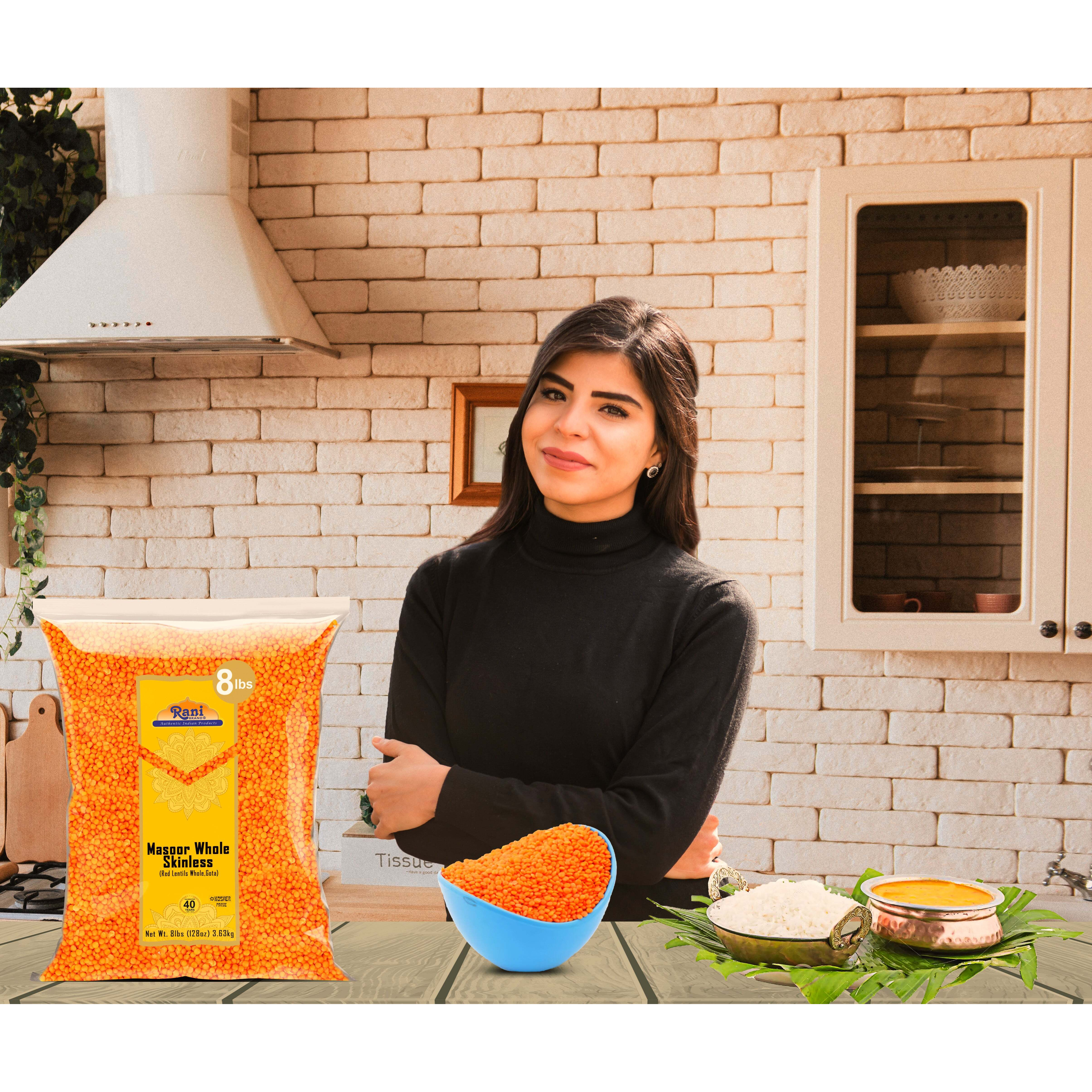 Rani Masoor Gota (Football) Indian Red Lentils Skinless 128oz (8lbs) 3.63kg Bulk ~ All Natural, Gluten Friendly, NON-GMO, Kosher, Vegan, Indian Origin