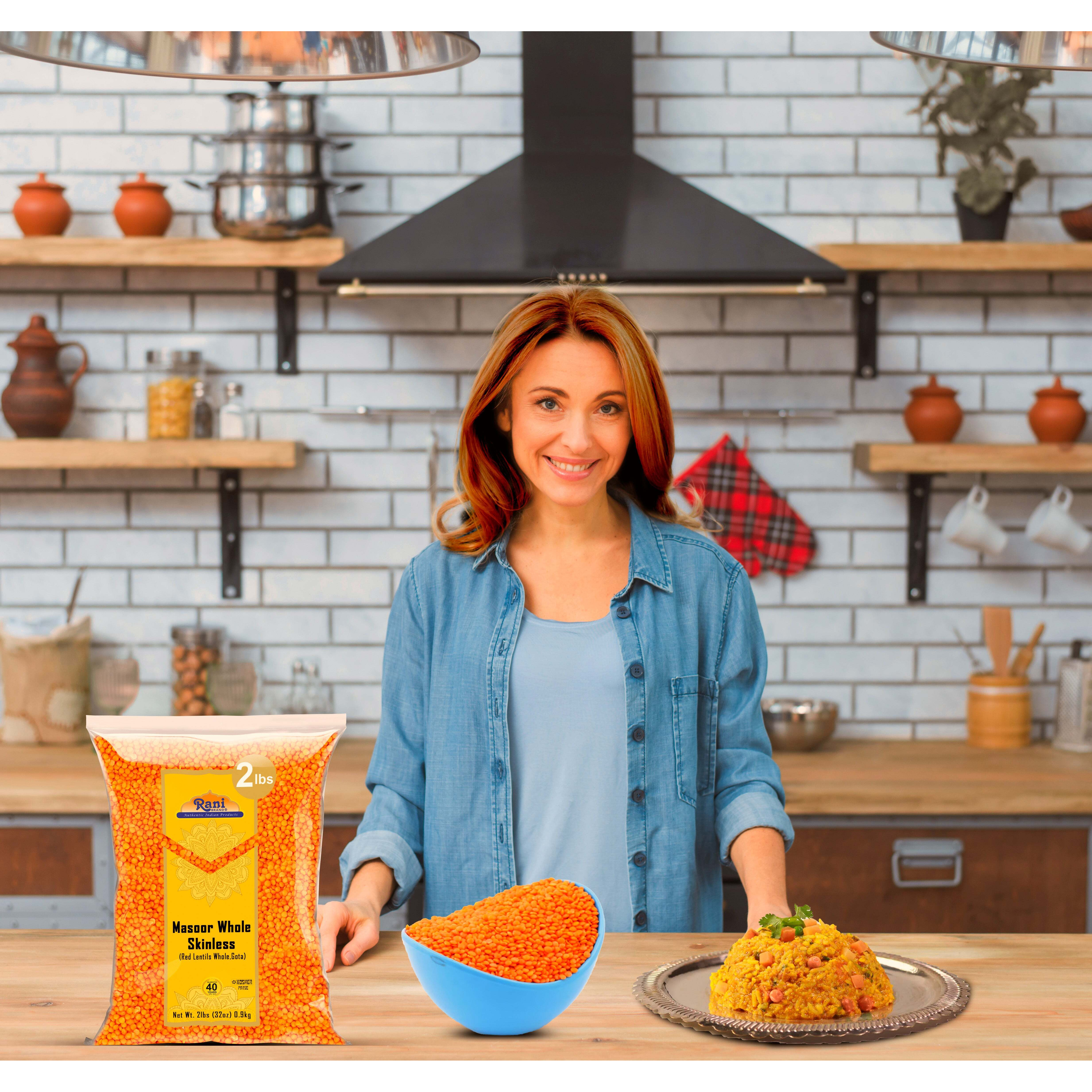 Rani Masoor Gota (Football) Indian Red Lentils Skinless 32oz (2lbs) 908g ~ All Natural, Gluten Friendly, NON-GMO, Kosher, Vegan, Indian Origin