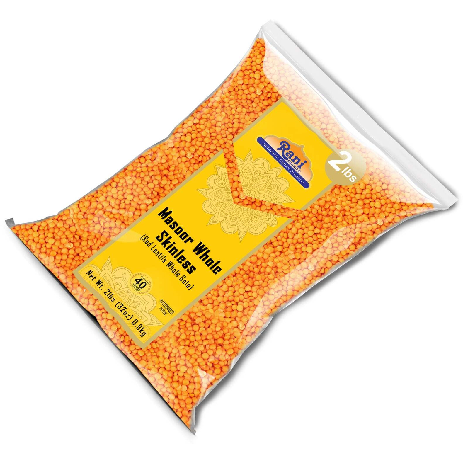 Rani Masoor Gota (Football) Indian Red Lentils Skinless 32oz (2lbs) 908g ~ All Natural, Gluten Friendly, NON-GMO, Kosher, Vegan, Indian Origin