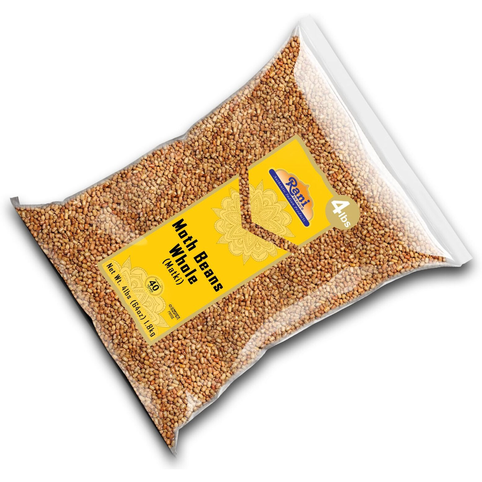 Rani Moth Beans Whole 64oz (4lbs) 1.81kg Bulk ~ All Natural, Gluten Friendly, Non-GMO, Kosher, Vegan, Indian Origin