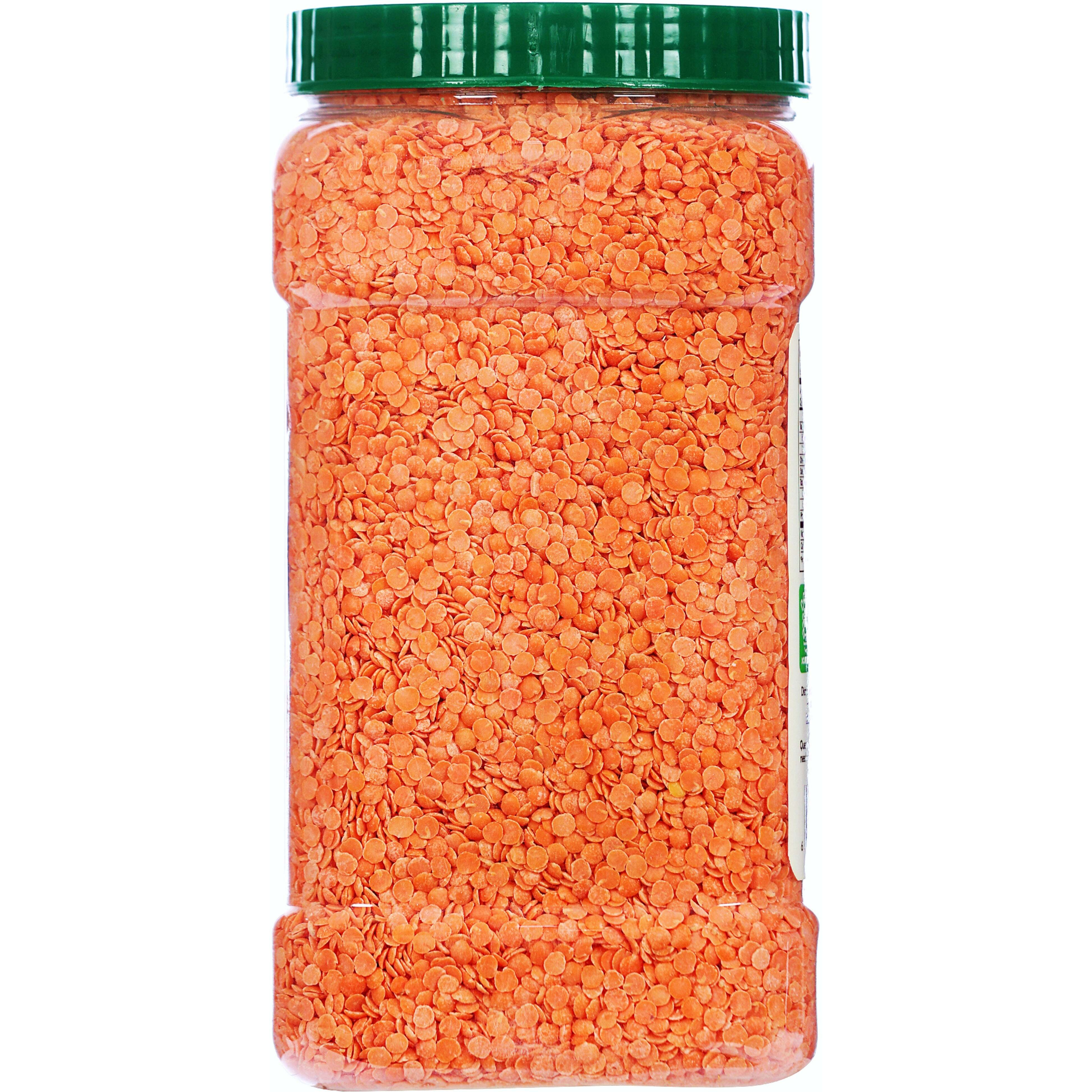 Rani Organic Masoor Dal (Red Split Lentils) 64oz (4lbs) 1.81kg Bulk PET Jar ~ All Natural, Vegan, Gluten Friendly, NON-GMO, Indian Origin, USDA Certified Organic