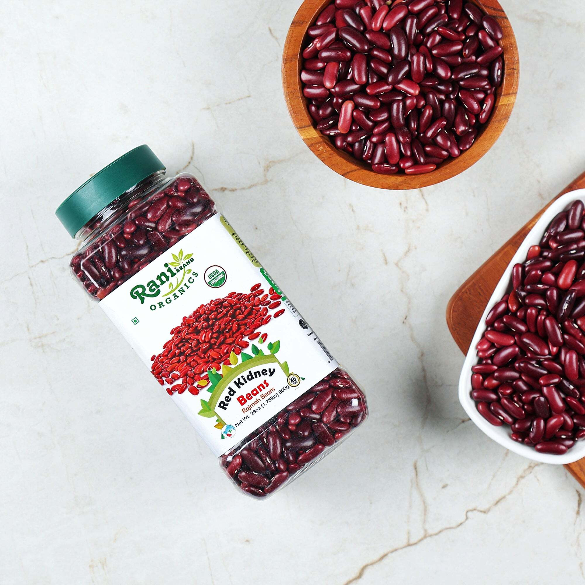 Rani Organic Red Kidney Beans (Rajmah Beans) Light 28oz (1.7lbs) 800g PET Jar ~ All Natural, Vegan, Gluten Friendly, NON-GMO, Indian Origin, USDA Certified Organic