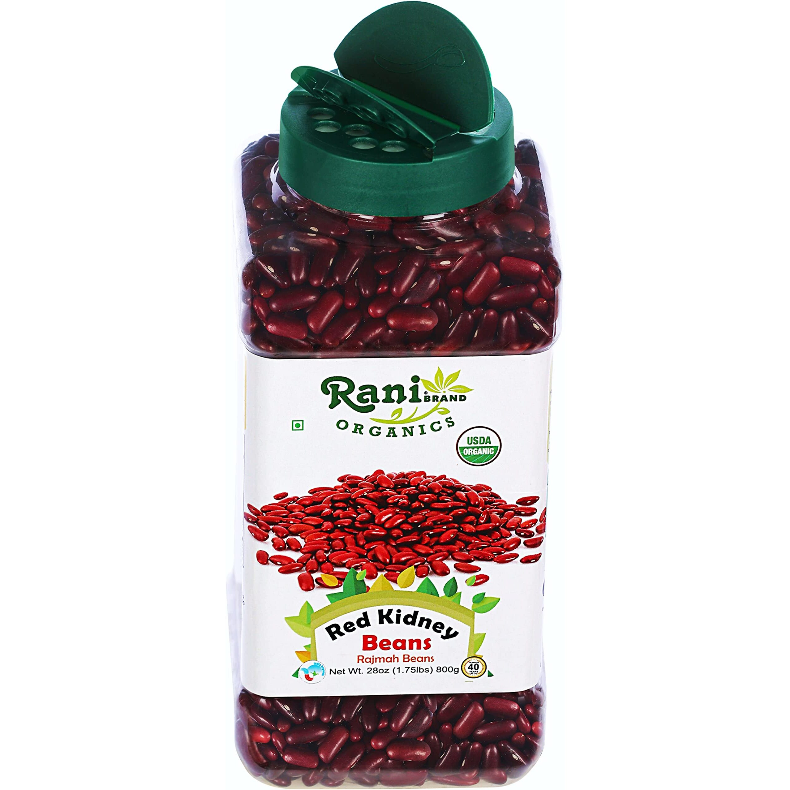 Rani Organic Red Kidney Beans (Rajmah Beans) Light 28oz (1.7lbs) 800g PET Jar ~ All Natural, Vegan, Gluten Friendly, NON-GMO, Indian Origin, USDA Certified Organic