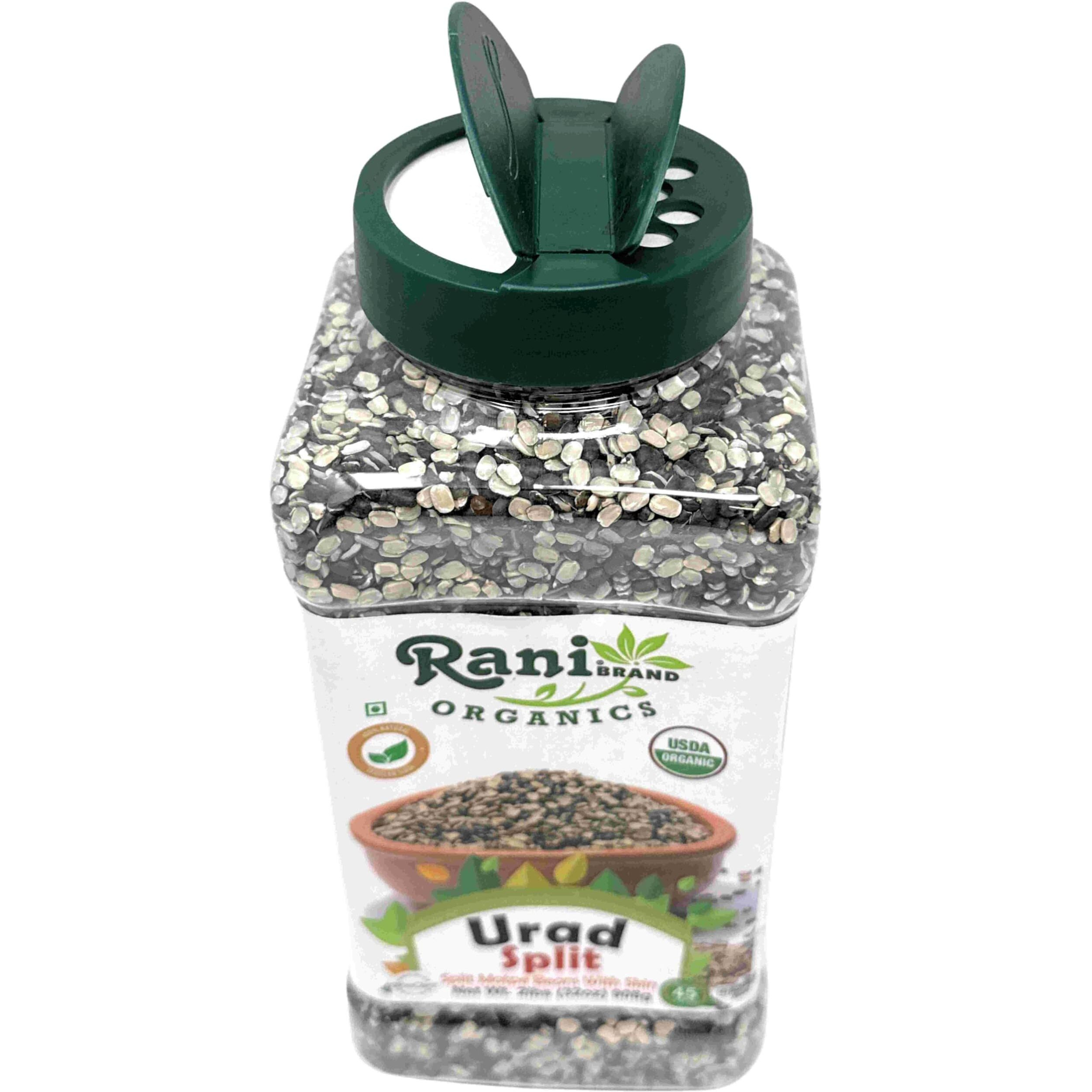 Rani Organic Urid/Urad Split Chilka (Split Matpe Beans with Skin) 32oz (2lbs) 908g PET Jar ~ All Natural, Gluten Friendly, Non-GMO, Kosher, Vegan, Indian Origin, USDA Certified Organic
