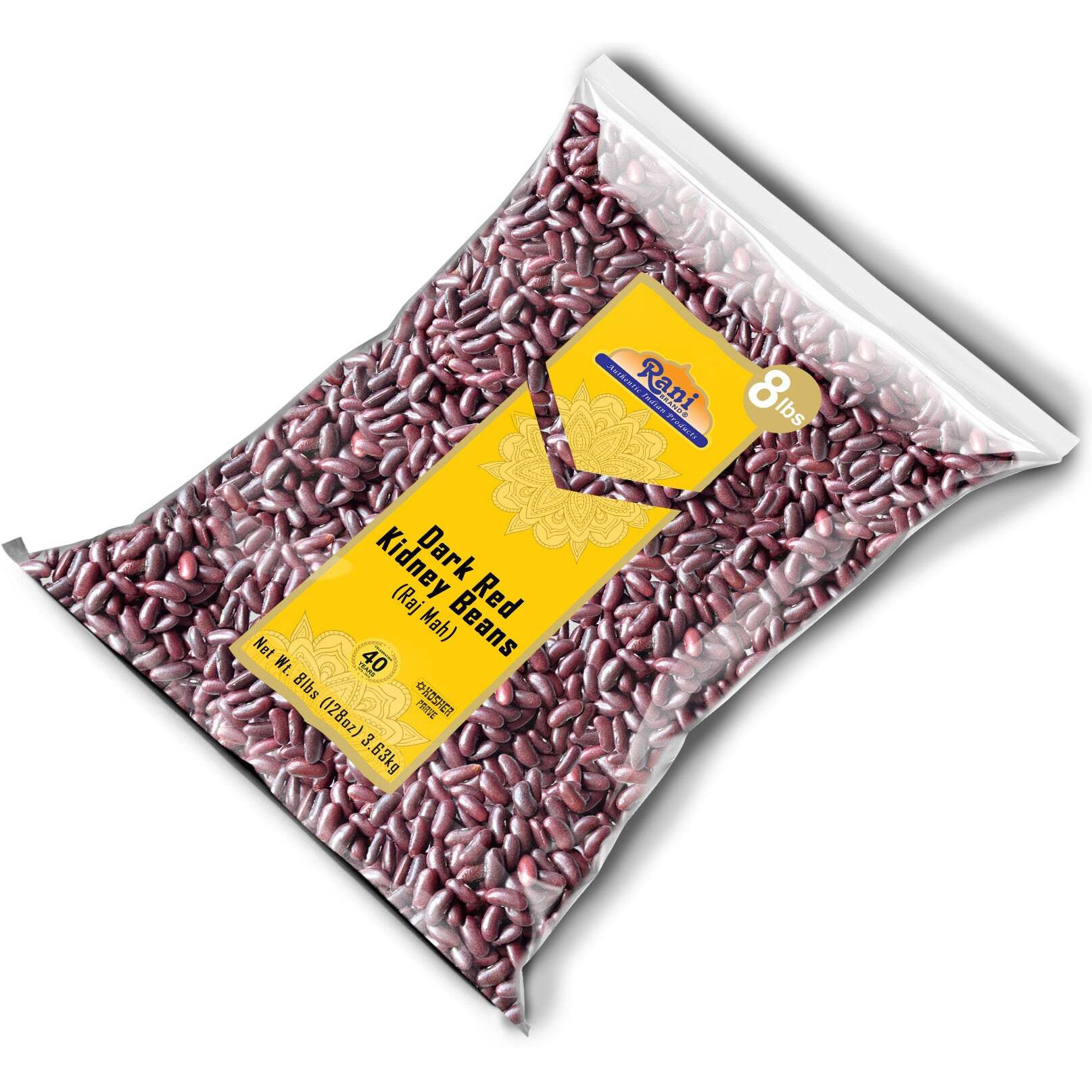 Rani Red Kidney Beans, Dark 128oz (8lbs) 3.63kg Bulk ~ All Natural, Vegan, Gluten Friendly, NON-GMO, Kosher, Raj Mah