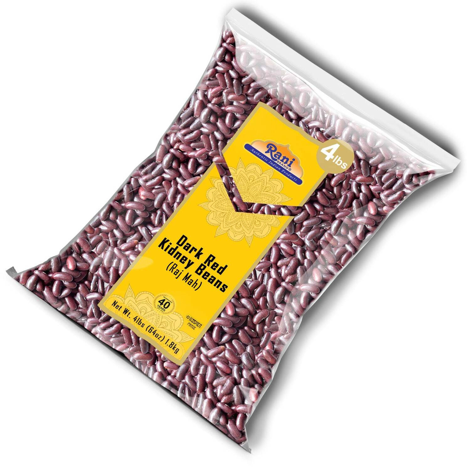Rani Red Kidney Beans, Dark 64oz (4lbs) 1.81kg Bulk ~ All Natural, Vegan, Gluten Friendly, NON-GMO, Kosher, Raj Mah
