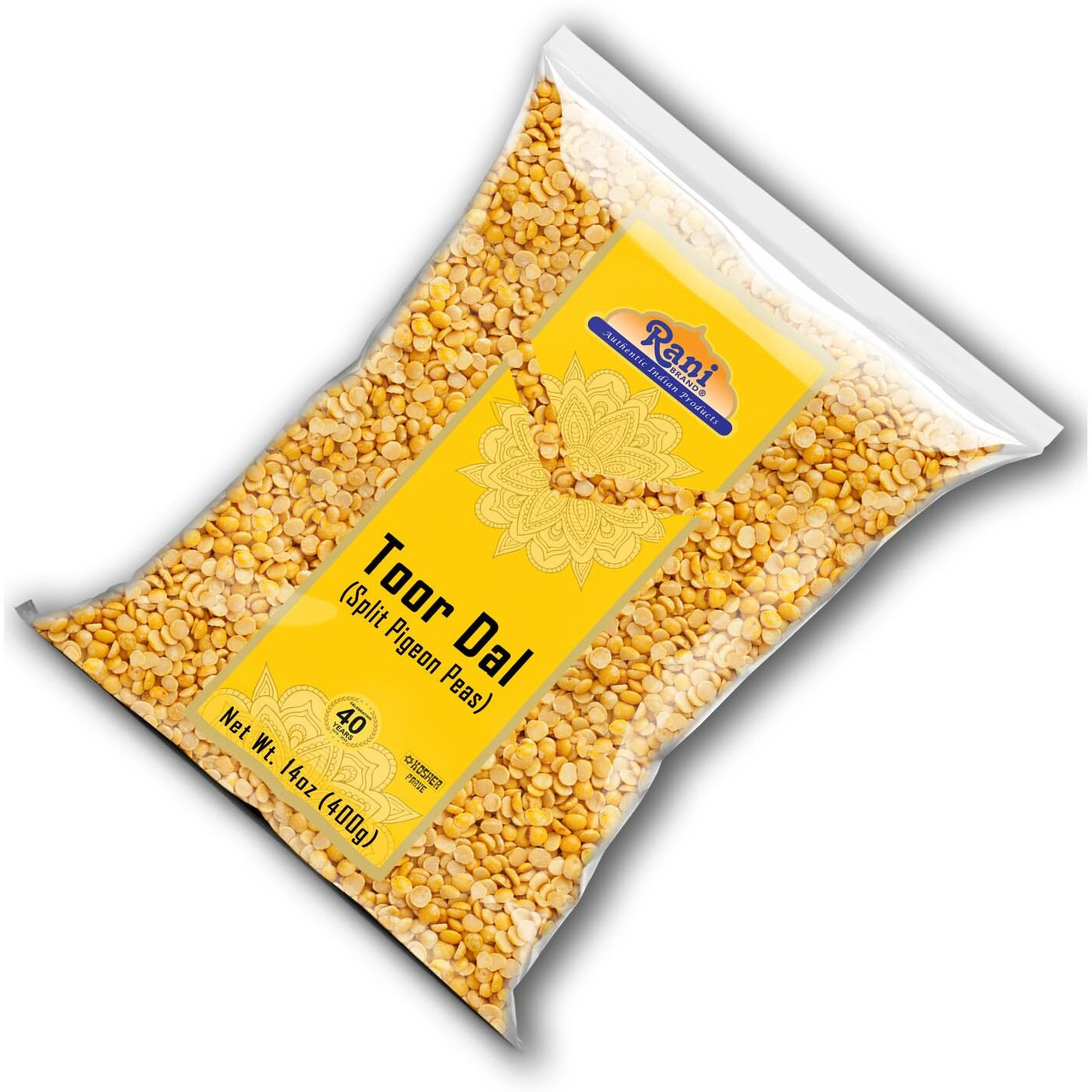 Rani Toor Dal (Split Pigeon Peas) 14oz (400g) ~ All Natural, Gluten Friendly, NON-GMO, Kosher, Vegan, Indian Origin (Size 14oz (400g))