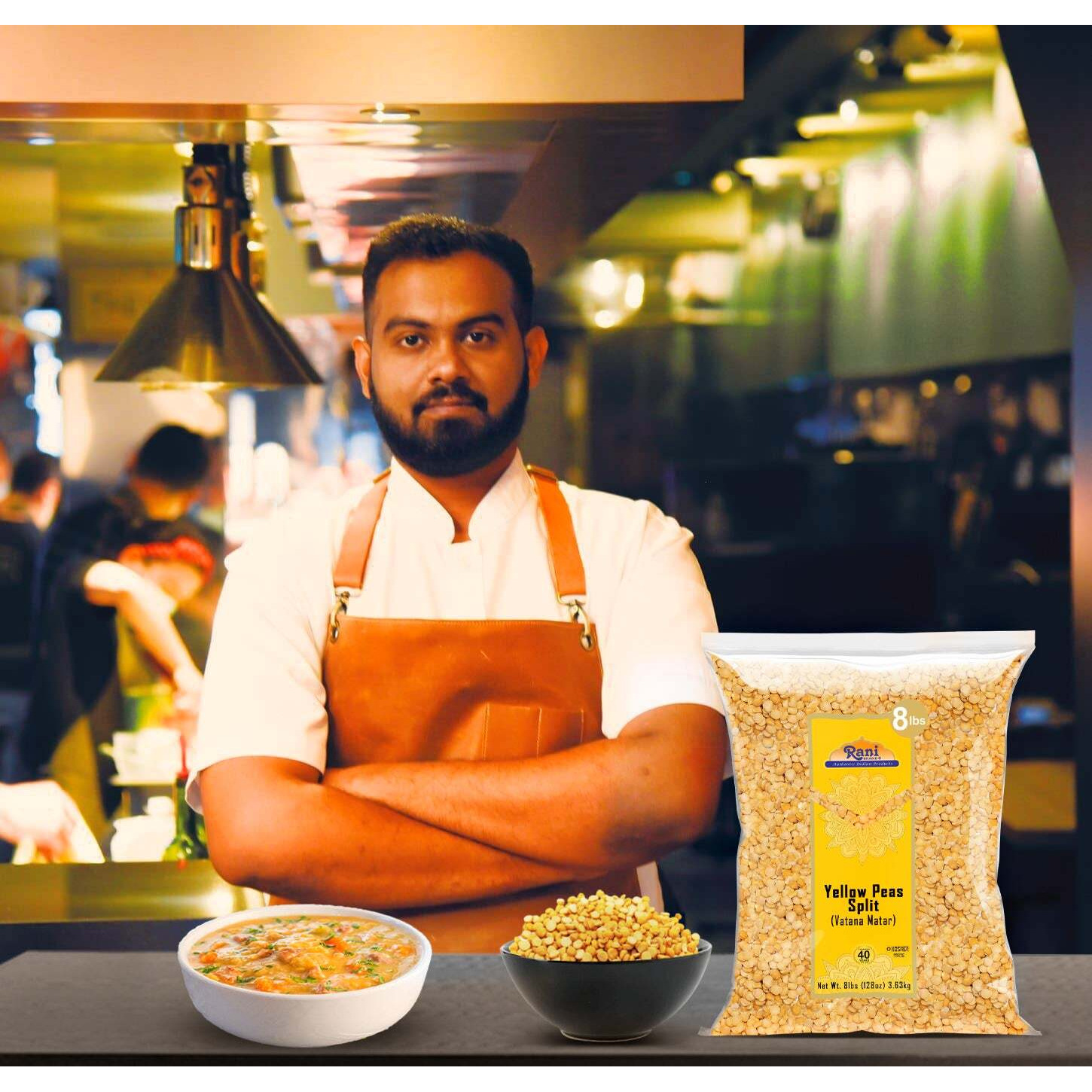 Rani Yellow Peas Split, Dried (Vatana, Matar) 128oz (8lbs) 3.63kg Bulk ~ All Natural, Vegan, Kosher, Gluten Friendly, Product of USA (Size 128oz (8lbs) 3.63kg)