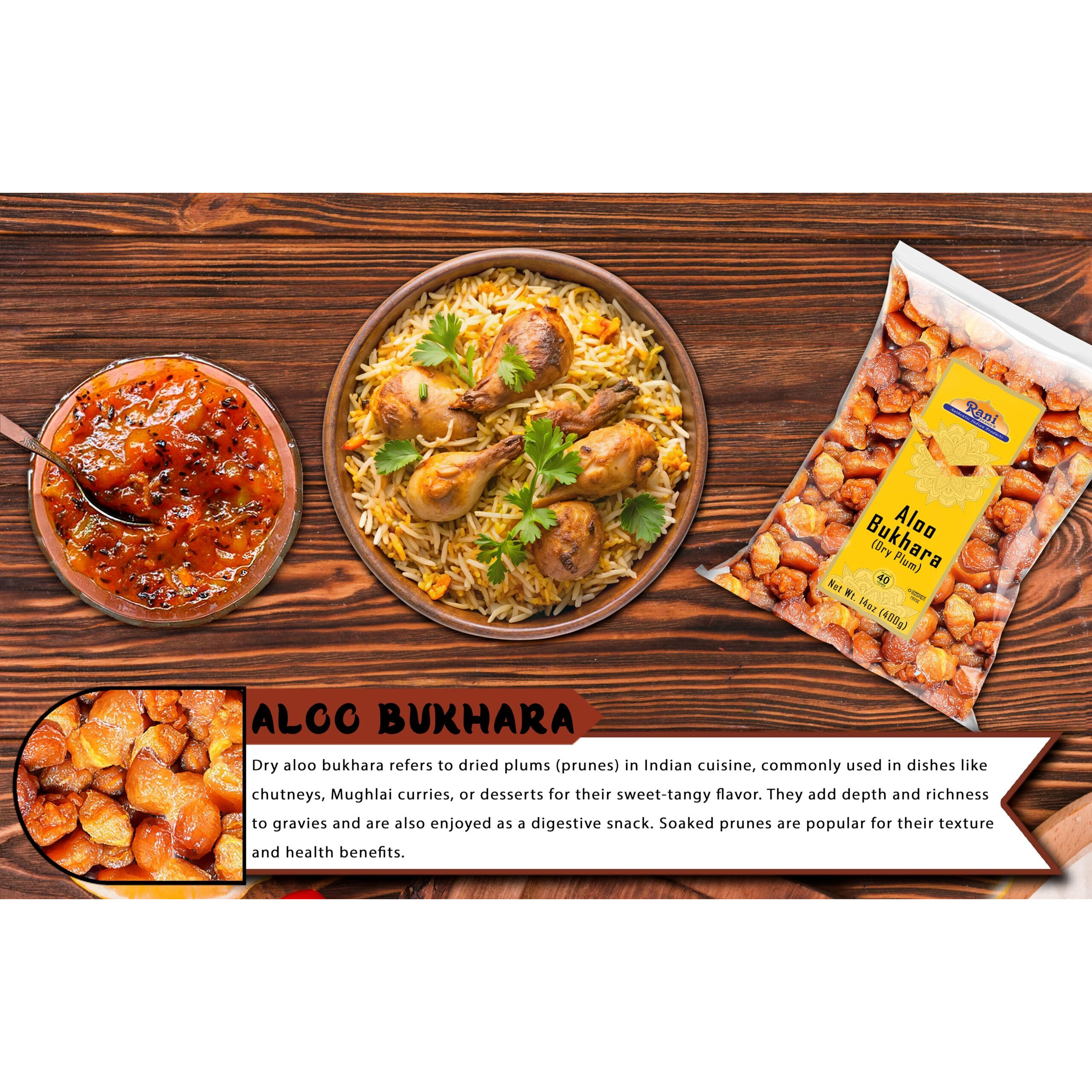 Rani Aloo Bukhara (Dry Plum) 14oz (400g) ~ All Natural, Salt Free, Vegan, Gluten Friendly, NON-GMO, Kosher, Indian Origin