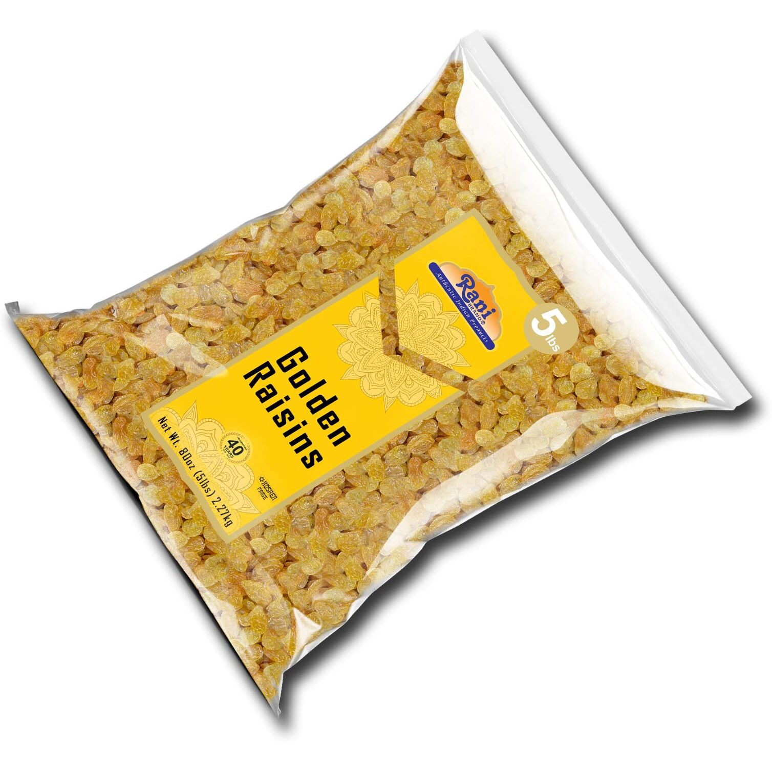 Rani Golden Raisins 80oz (5lbs) 2.27kg Bulk ~ All Natural, Gluten Friendly, NON-GMO, Vegan, Product of USA