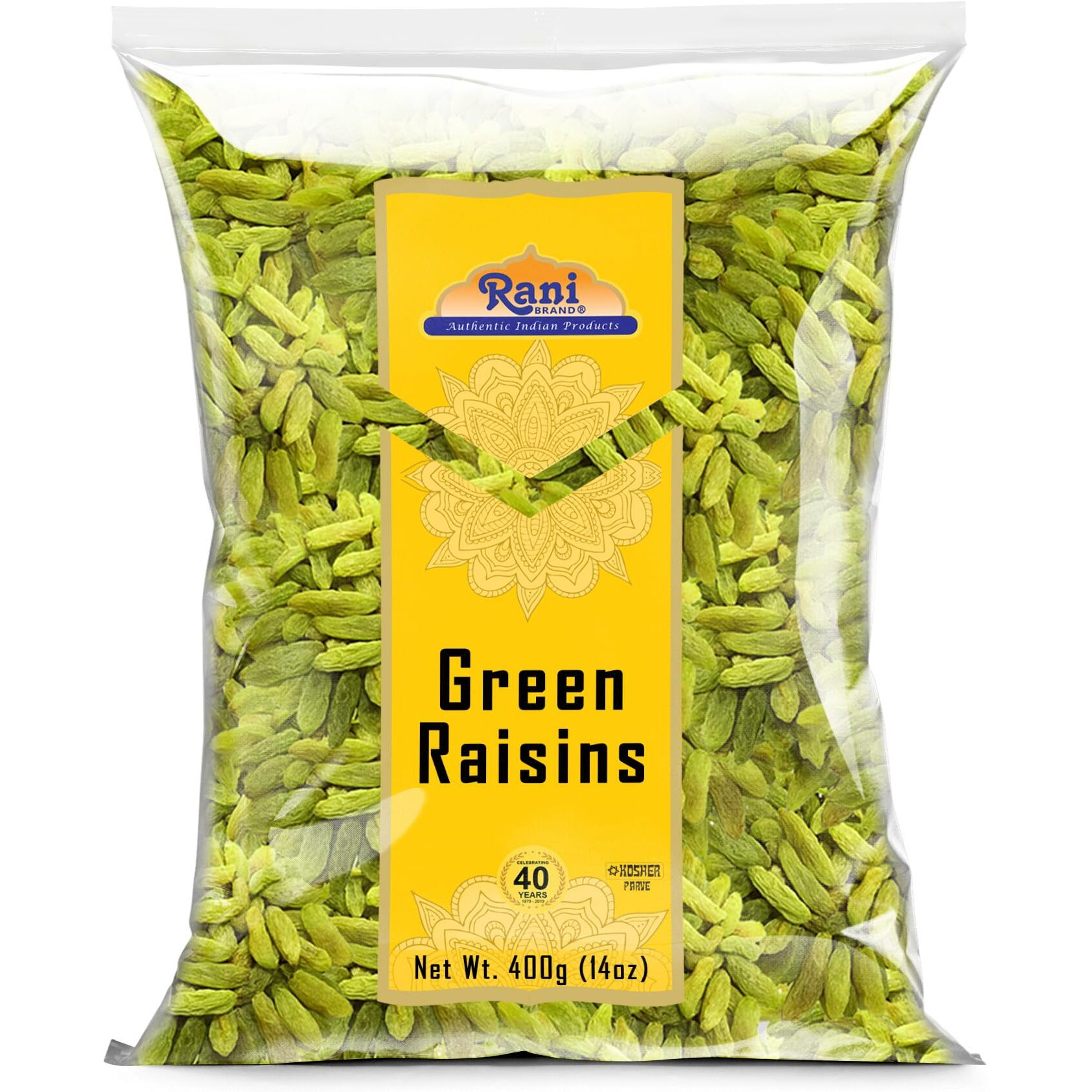 Rani Green Raisins 14oz (400g) ~ All Natural, Gluten Friendly, NON-GMO, Kosher, Vegan, Product of USA