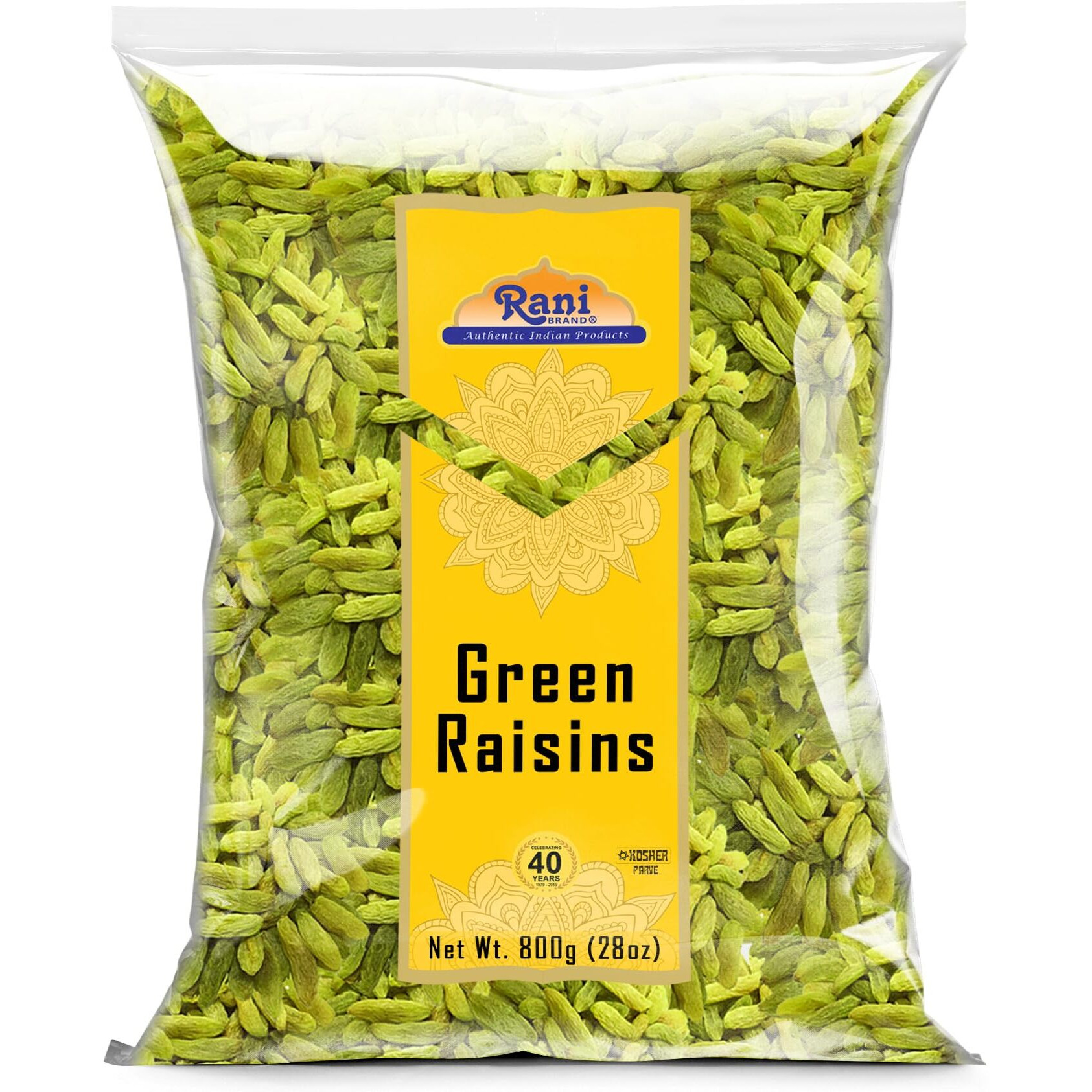 Rani Green Raisins 28oz (800g) ~ All Natural, Gluten Friendly, Non-GMO, Kosher, Vegan, Product of USA
