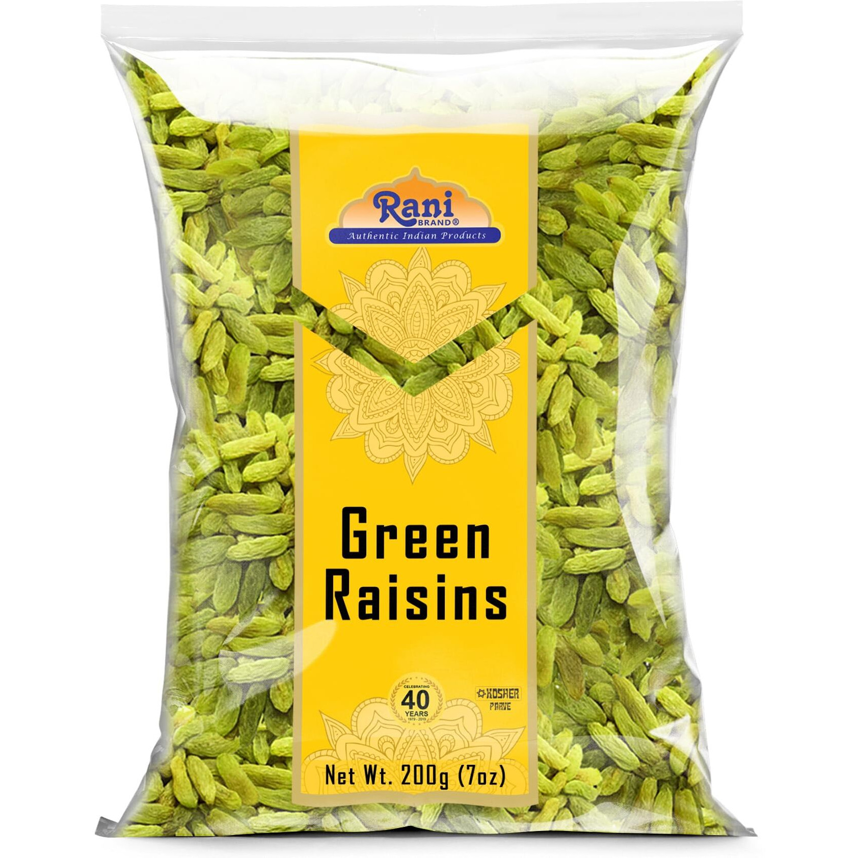 Rani Green Raisins 7oz (200g) ~ All Natural, Gluten Friendly, NON-GMO, Kosher, Vegan, Product of USA