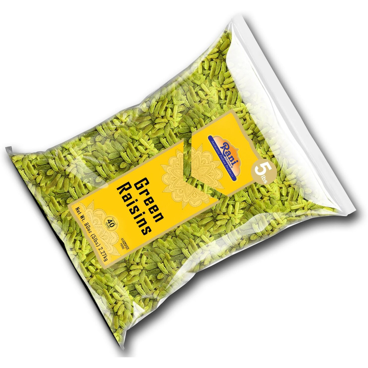 Rani Green Raisins 80oz (5lbs) 2.27kg Bulk ~ All Natural, Gluten Friendly, Non-GMO, Kosher, Vegan, Product of USA