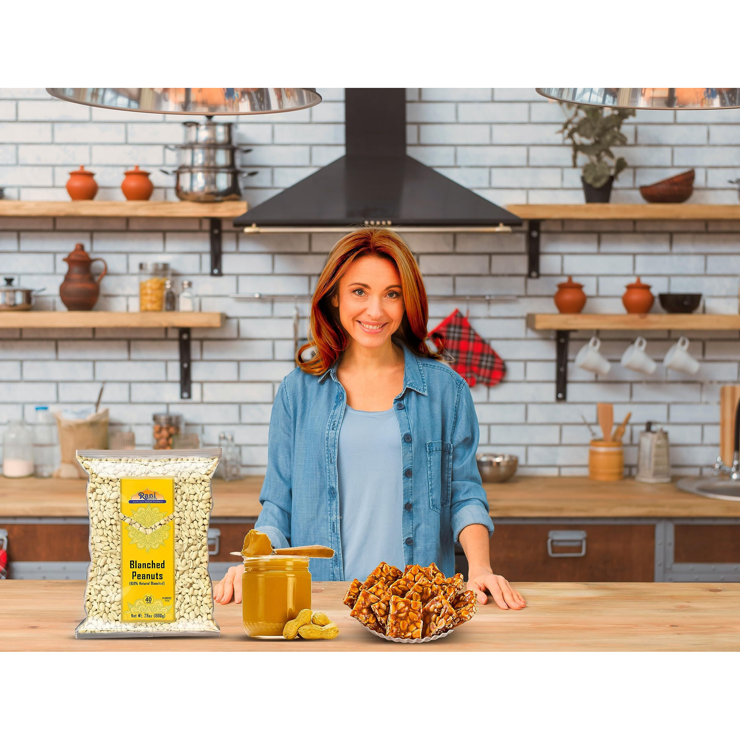 Rani Peanuts Skinless (Blanched, Uncooked) 28oz (1.75lbs) 800g ~ All Natural, Vegan, Gluten Friendly, Kosher, Fresh Product of USA ~ Spanish Grade Groundnuts