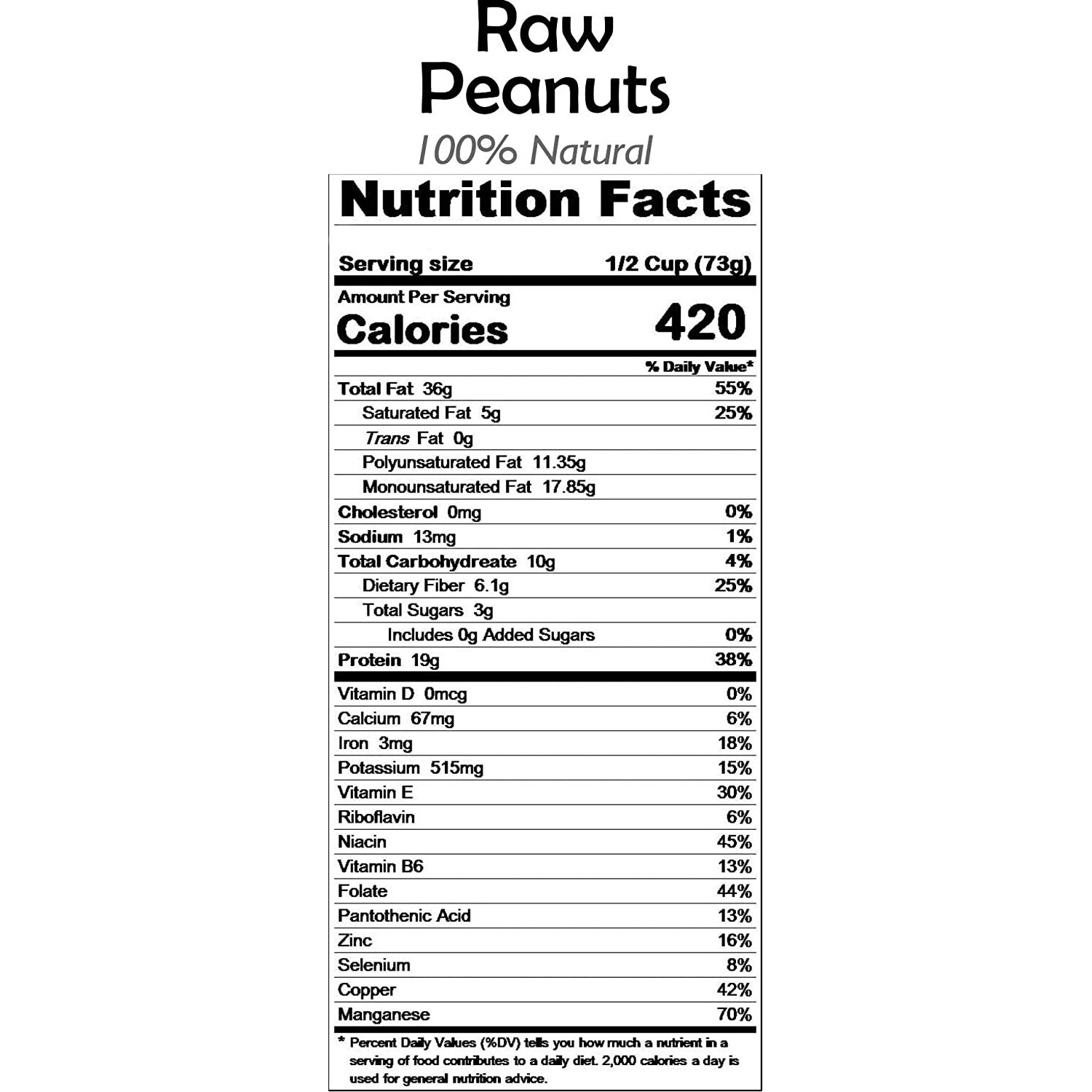 Rani Peanuts, Raw Whole With Skin (uncooked, unsalted) 40lbs (640oz) 18.14kg Bulk Box ~ All Natural, Vegan, Gluten Friendly, Fresh Product of USA ~ Spanish Grade Groundnut/Red-skin