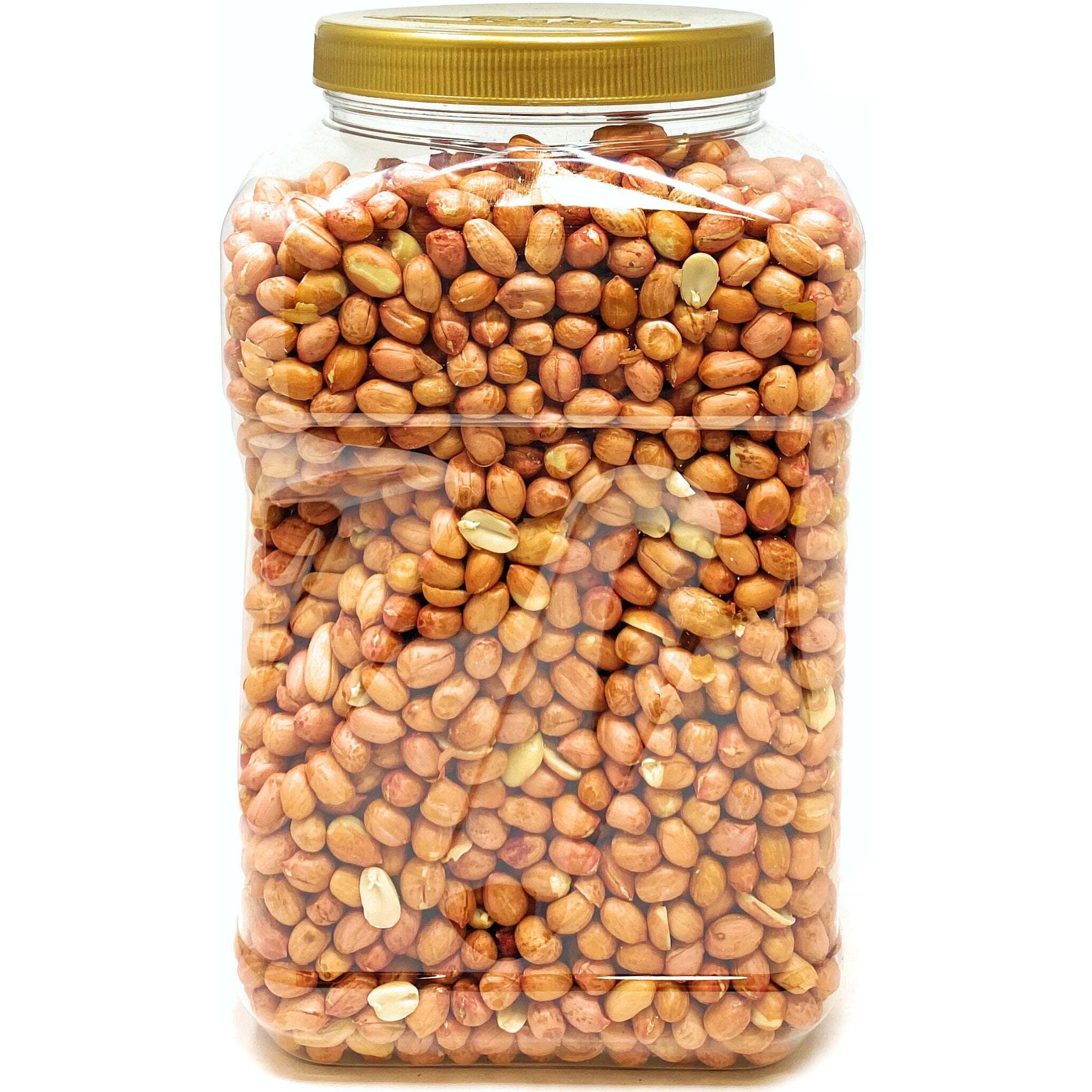 Rani Peanuts, Raw Whole With Skin (uncooked, unsalted) 96oz (6lbs) 2.72kg Bulk PET Jar ~ All Natural, Vegan, Gluten Friendly, Fresh Product of USA ~ Spanish Grade Groundnut/Red-skin
