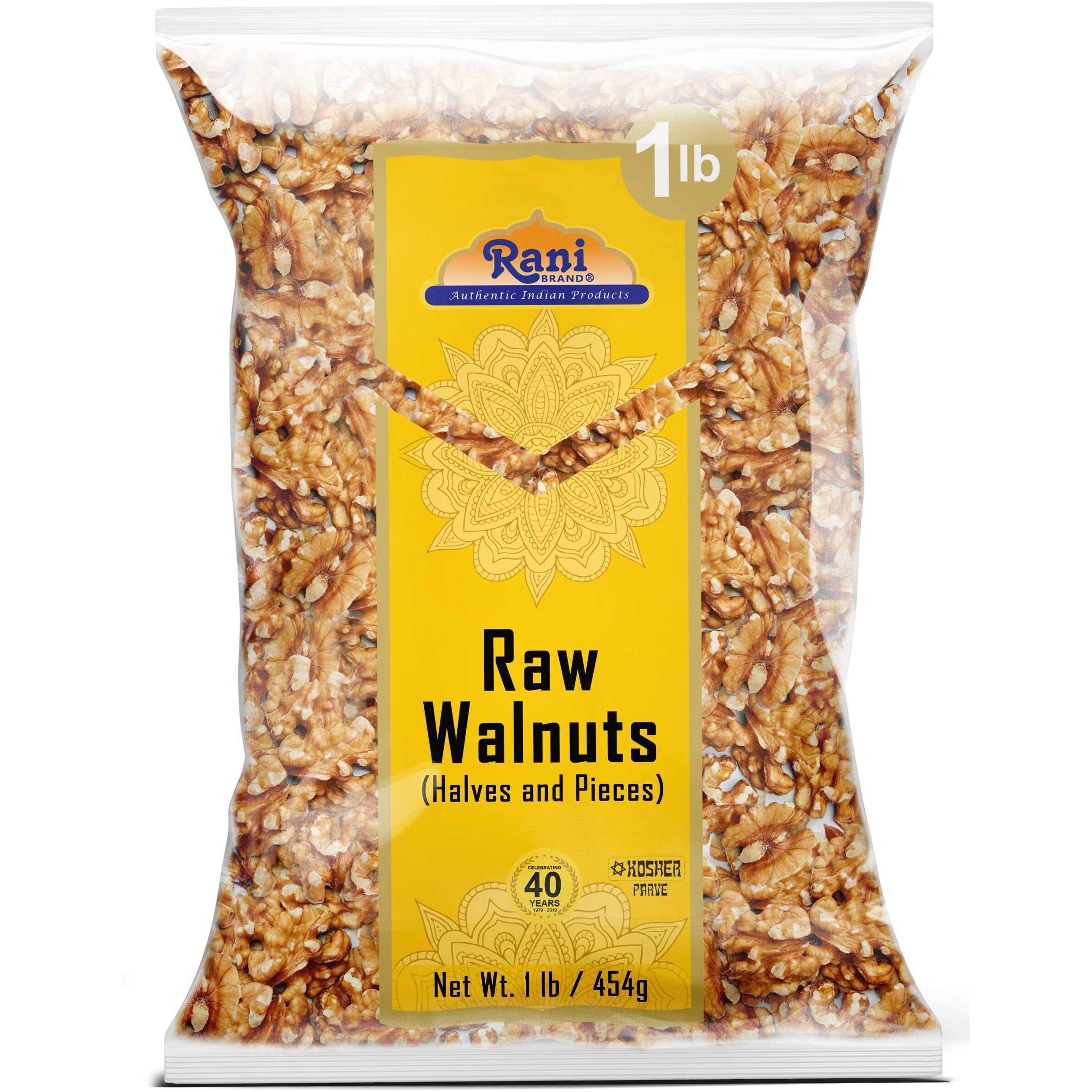 Rani Raw Walnuts, Halves and Pieces 16oz (1lb) 454g ~ All Natural, Vegan, Gluten Friendly, Kosher, Fresh Product of USA