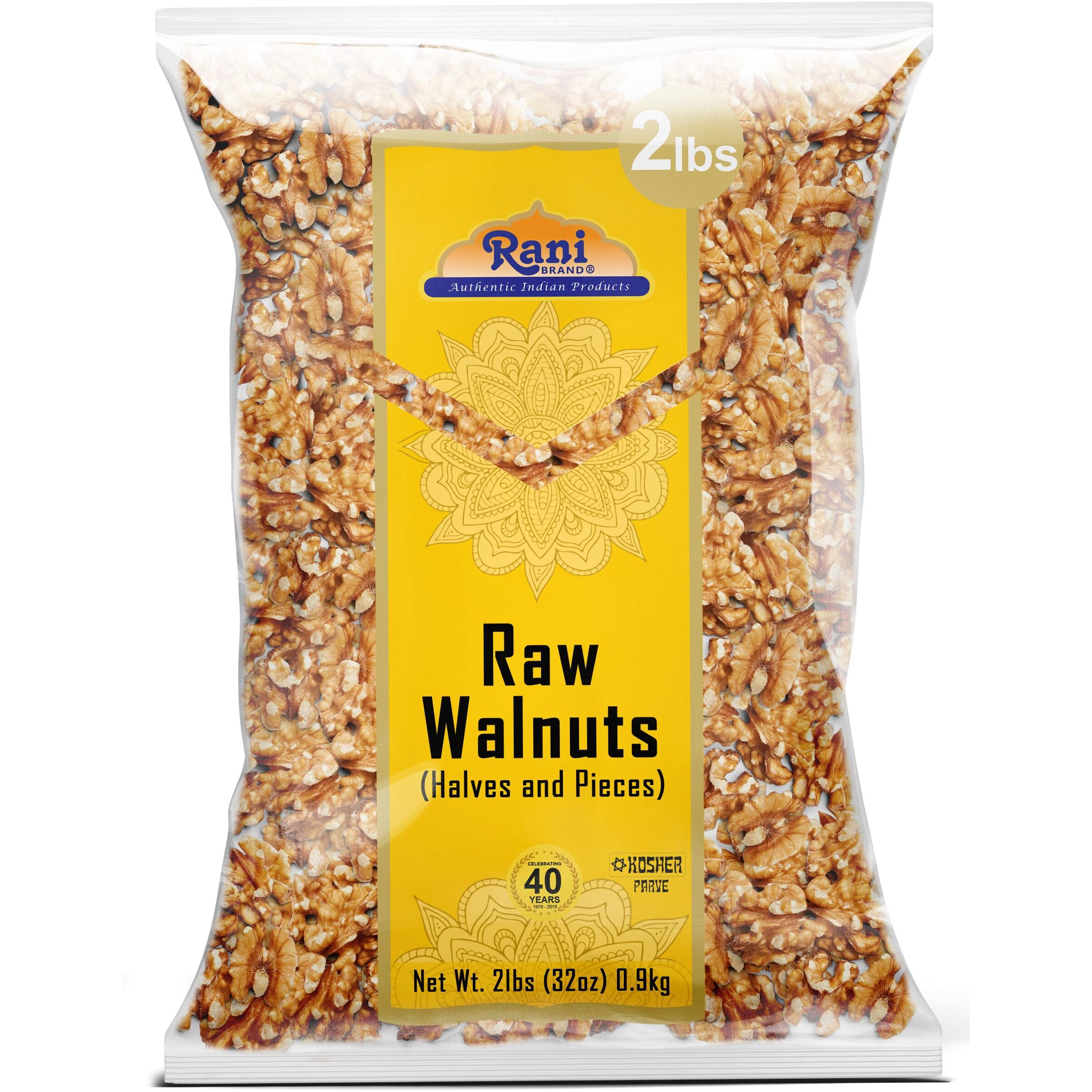 Rani Raw Walnuts, Halves and Pieces 32oz (2lbs)908g ~ All Natural, Vegan, Gluten Friendly, Kosher, Fresh Product of USA