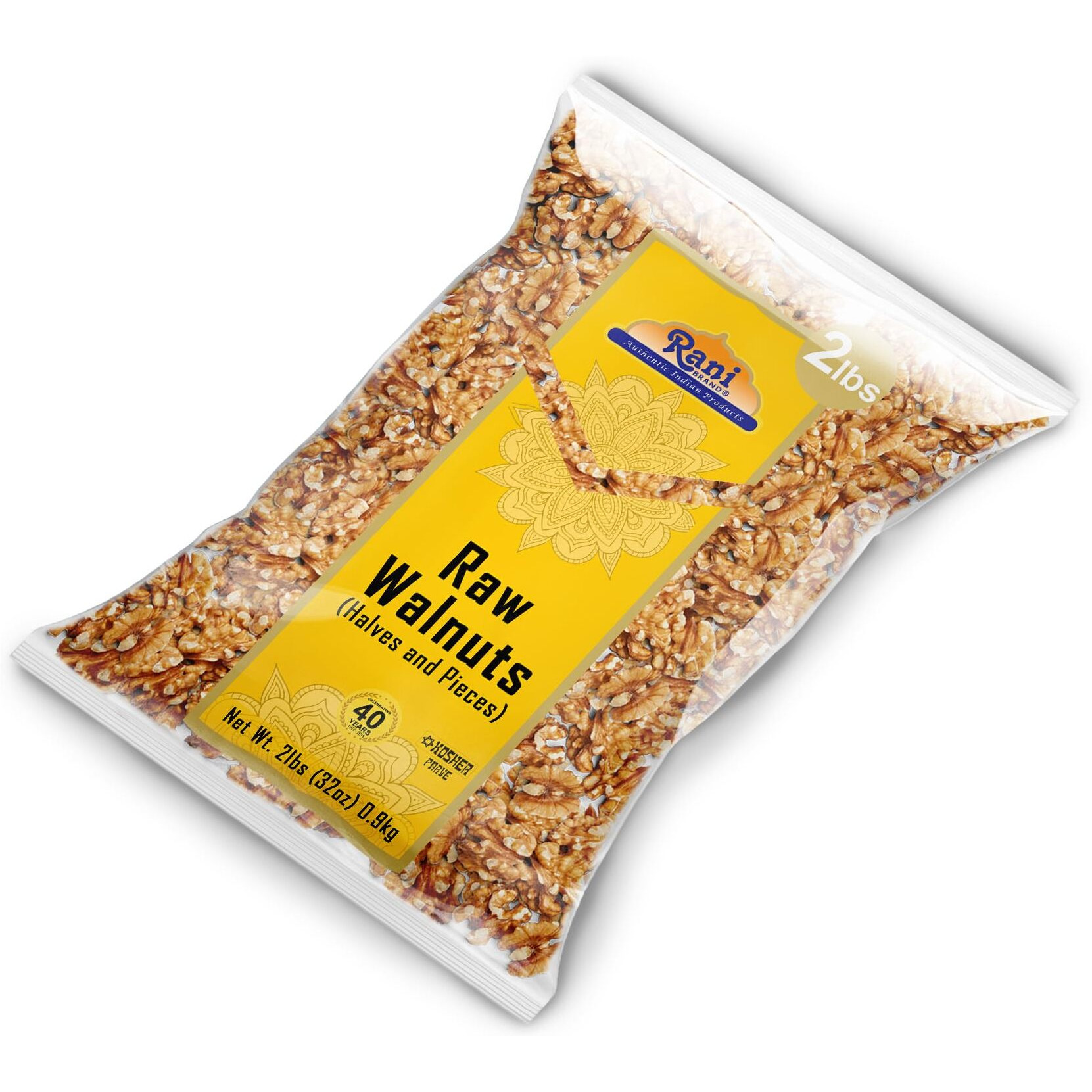 Rani Raw Walnuts, Halves and Pieces 32oz (2lbs)908g ~ All Natural, Vegan, Gluten Friendly, Kosher, Fresh Product of USA