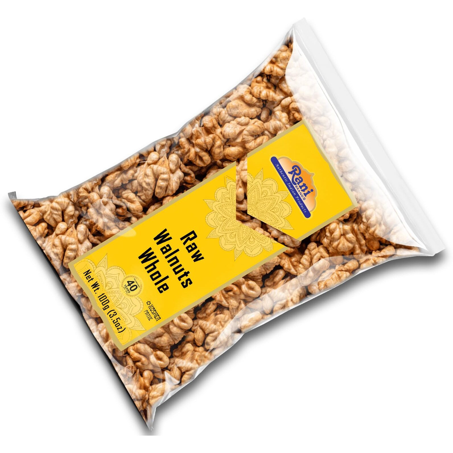 Rani Raw Walnuts, Whole 3.5oz (100g) ~ All Natural, Vegan, Kosher, Gluten Friendly, Fresh Product of USA