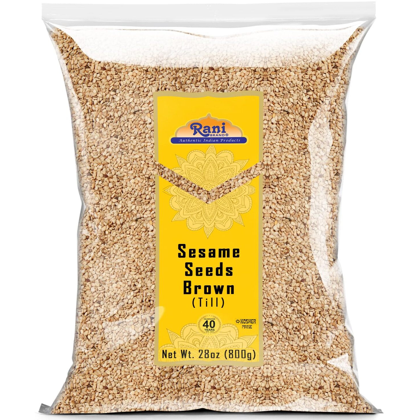 Rani Sesame Seeds Whole Brown, Raw (Till) 28oz (800gm) ~ All Natural | Gluten Friendly | NON-GMO | Kosher | Vegan | Indian Origin