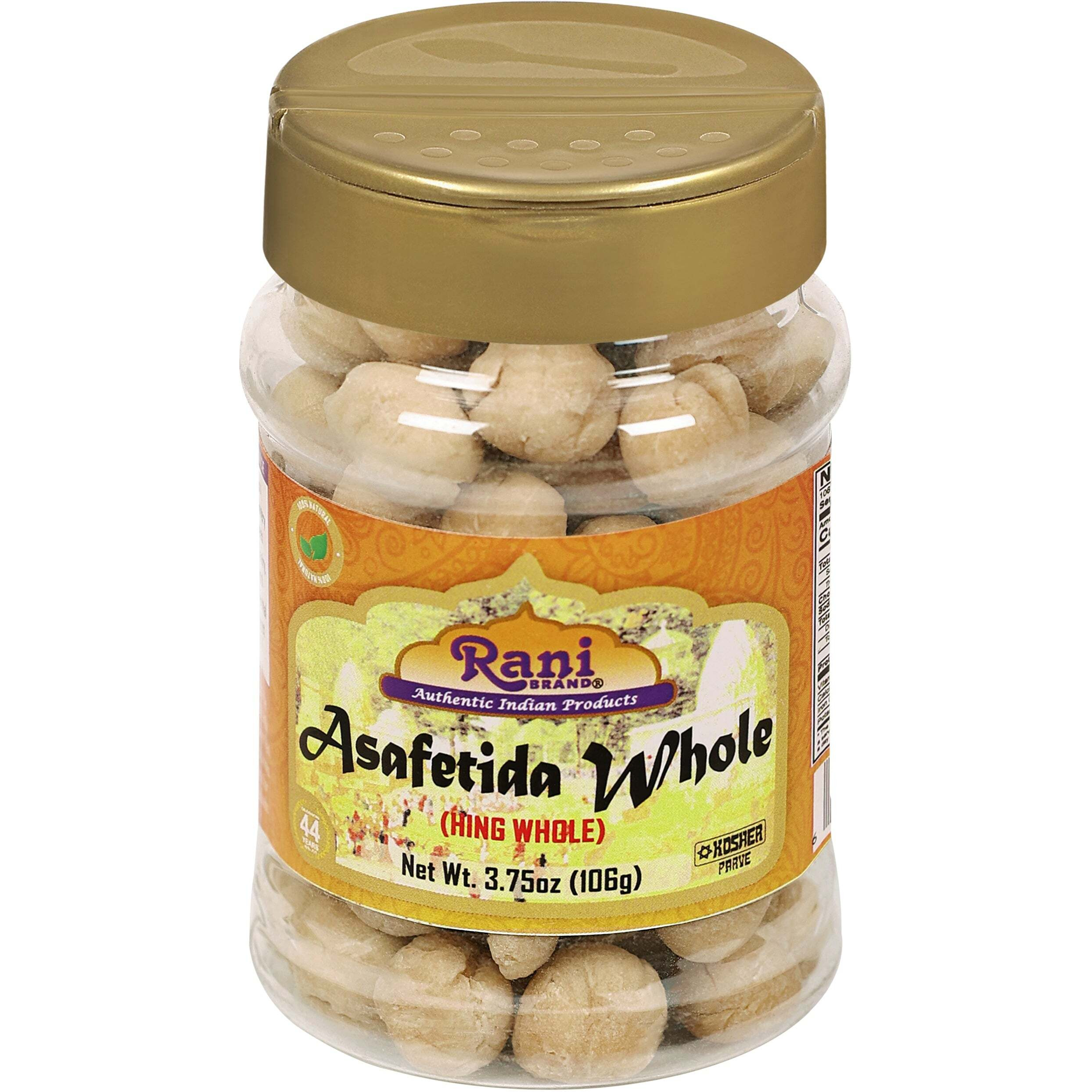 Rani Asafetida (Hing) Whole 3.75oz (106g) PET Jar ~ All Natural, Salt Free, Vegan, Non-GMO, Asafoetida Indian Spice, Best for Onion Garlic Substitute
