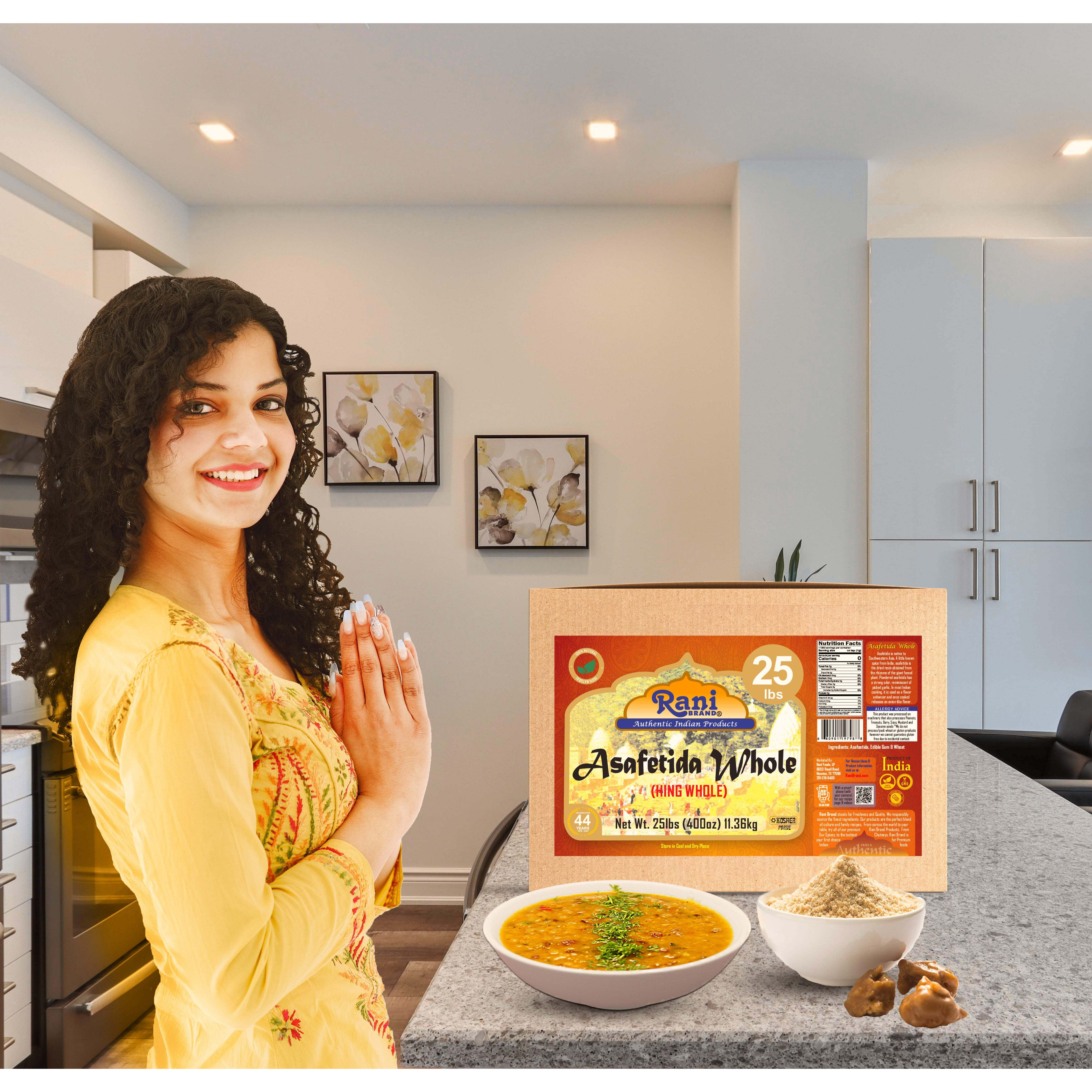 Rani Asafetida (Hing) Whole 400oz (25lbs) 11.36kg Bulk Box ~ All Natural, Salt Free, Vegan, NON-GMO, Kosher, Asafoetida Indian Spice, Best for Onion Garlic Substitute