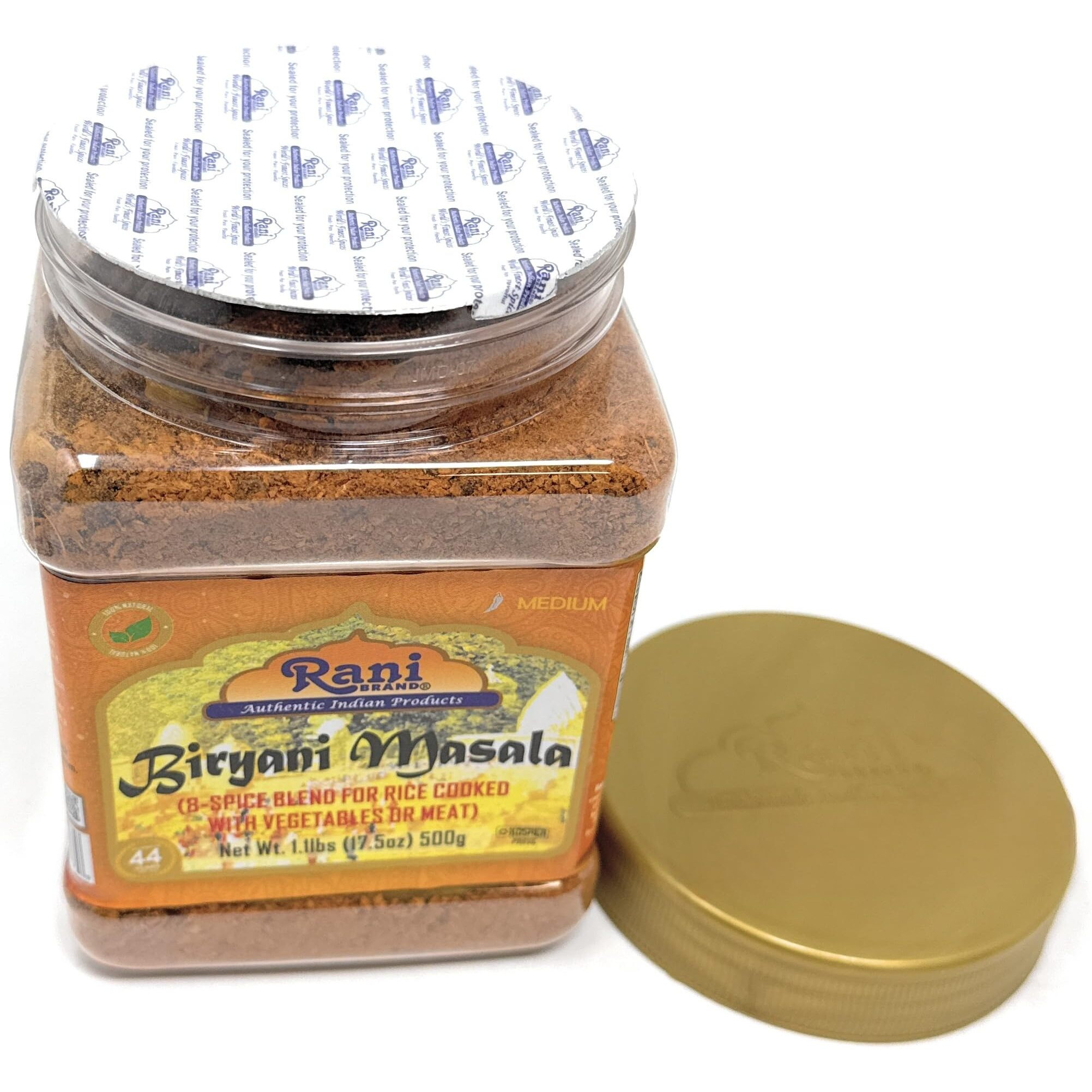 Rani Biryani Masala Curry (7-Spice Blend for Indian Rice Dishes, Pullao/Pilau) 17.5oz (1.1lb) 500g PET Jar ~ All Natural, Vegan, No Colors, Gluten Friendly, NON-GMO, Kosher, Indian Origin