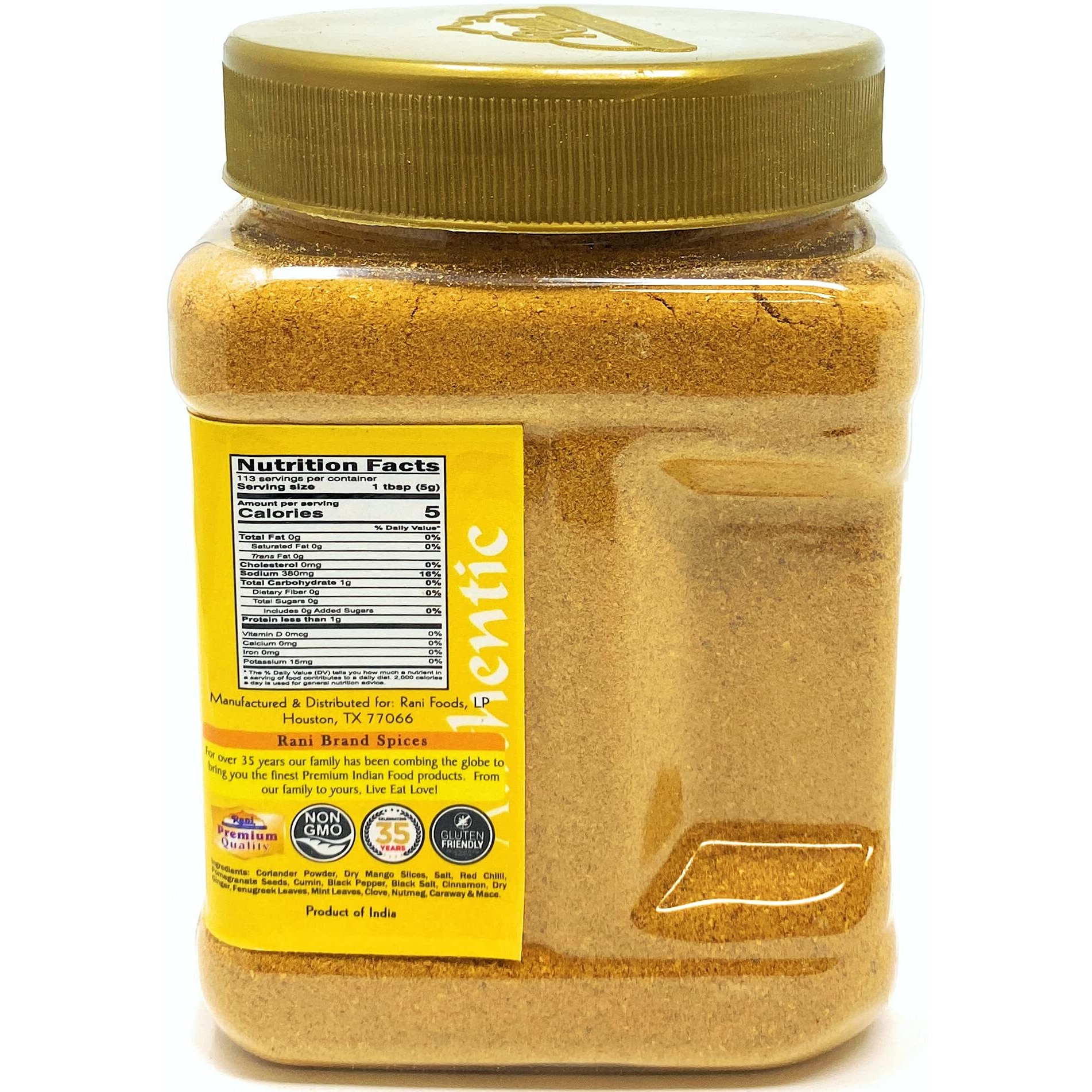 Rani Chana Masala (Garbanzo Curry 15-Spice Blend) 20oz (1.25lbs) 567g PET Jar ~ All Natural, Vegan, No Colors, Gluten Friendly, NON-GMO, Indian Origin