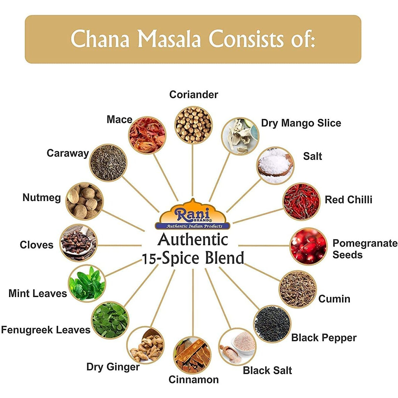 Rani Chana Masala (Garbanzo Curry 15-Spice Blend) 20oz (1.25lbs) 567g PET Jar ~ All Natural, Vegan, No Colors, Gluten Friendly, NON-GMO, Indian Origin