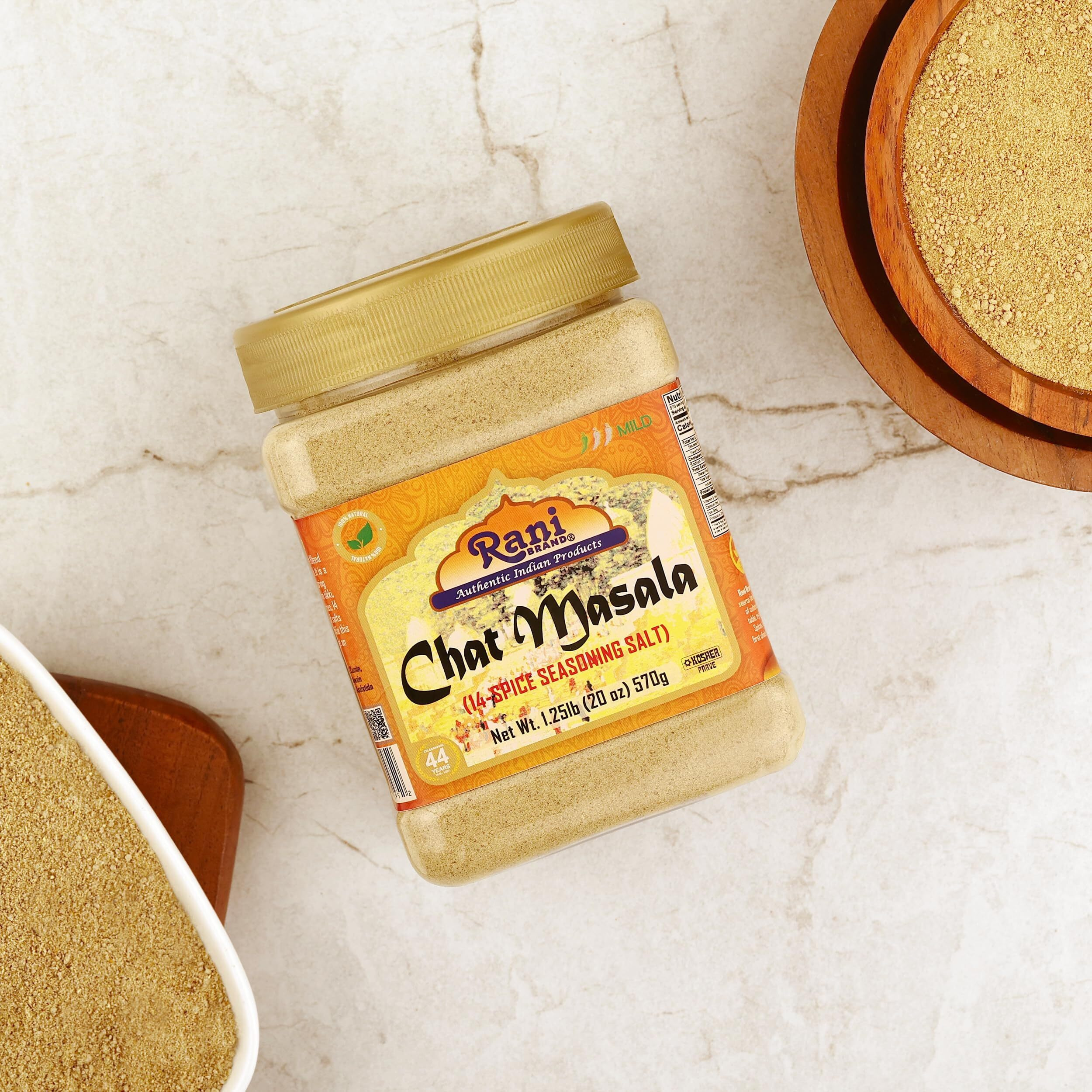 Rani Chat Masala (14 Spice Seasoning Salt) Tangy Indian Seasoning 20oz (1.25lb) 570g PET Jar ~ All Natural, No MSG, Vegan, No Colors, Gluten Friendly, NON-GMO, Kosher, Indian Origin