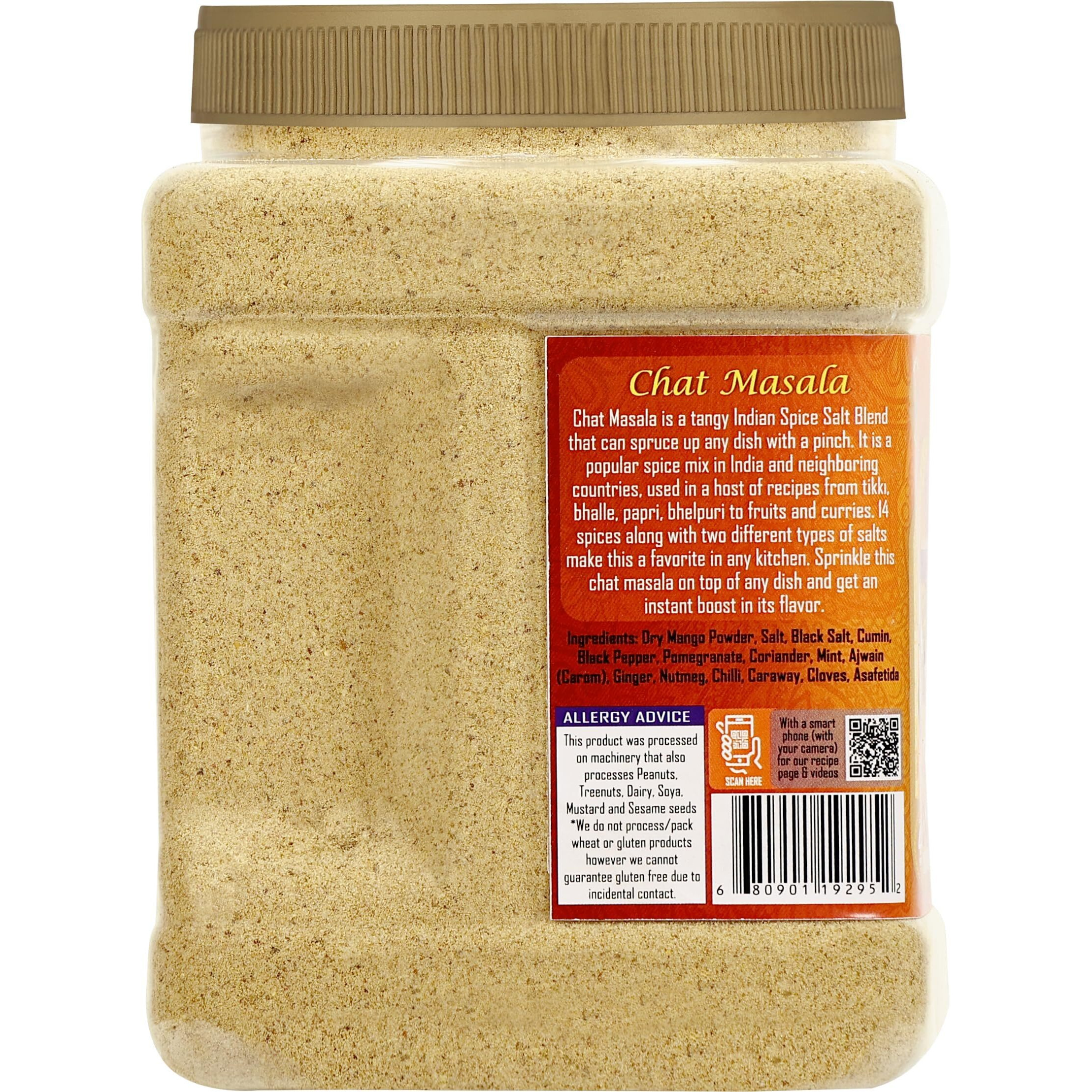Rani Chat Masala (14 Spice Seasoning Salt) Tangy Indian Seasoning 20oz (1.25lb) 570g PET Jar ~ All Natural, No MSG, Vegan, No Colors, Gluten Friendly, NON-GMO, Kosher, Indian Origin