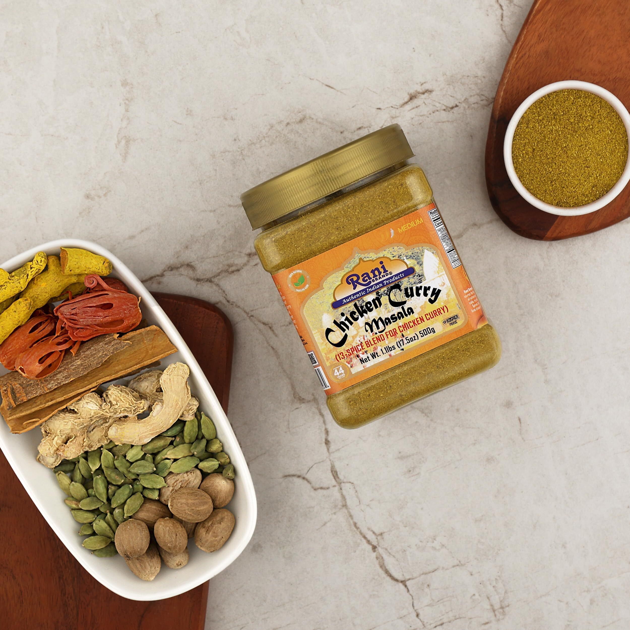 Rani Chicken Curry Masala Indian 13-Spice Blend 17.5oz (1.1lbs) 500g PET Jar ~ All Natural, Vegan, No Colors, Gluten Friendly, NON-GMO, Kosher, Indian Origin