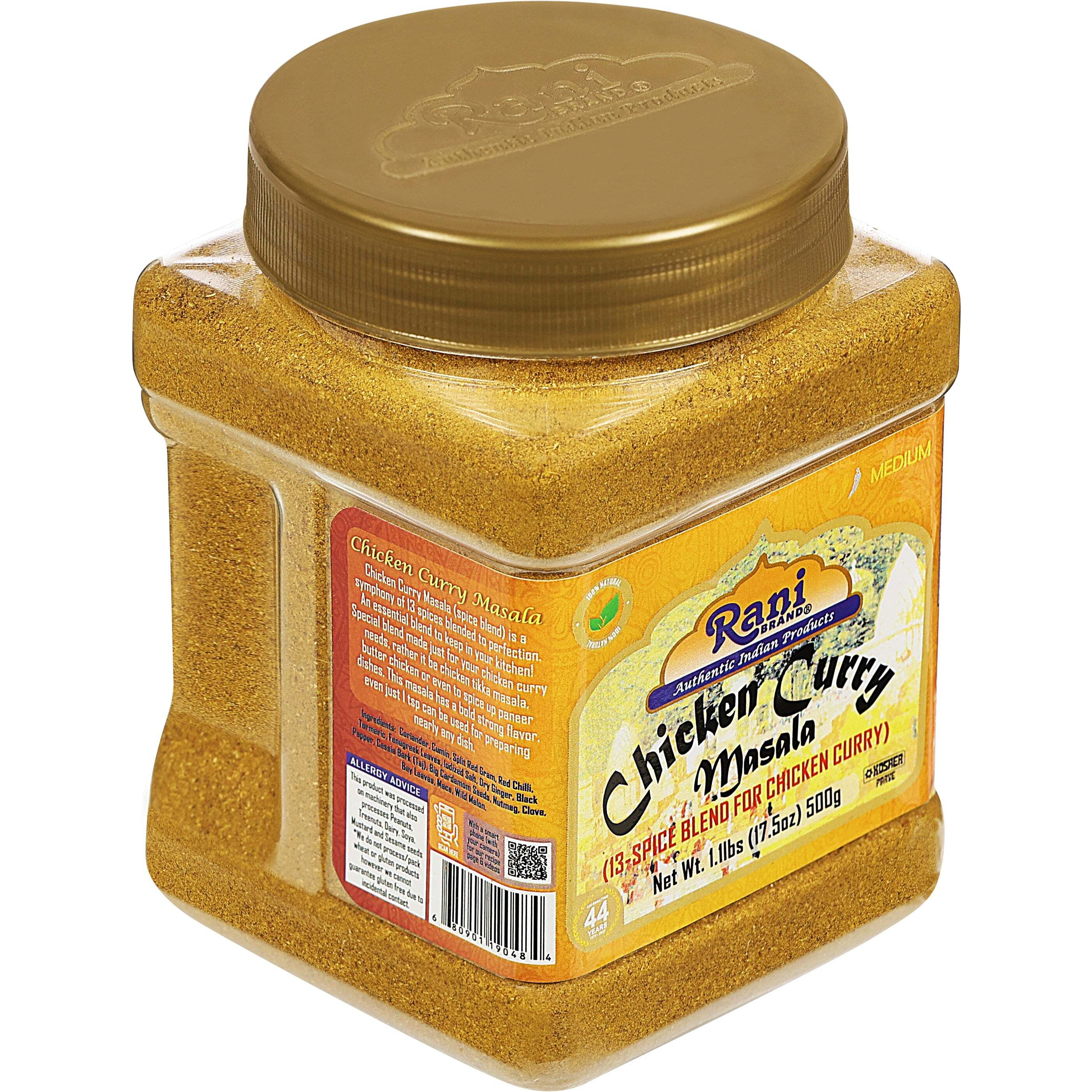 Rani Chicken Curry Masala Indian 13-Spice Blend 17.5oz (1.1lbs) 500g PET Jar ~ All Natural, Vegan, No Colors, Gluten Friendly, NON-GMO, Kosher, Indian Origin