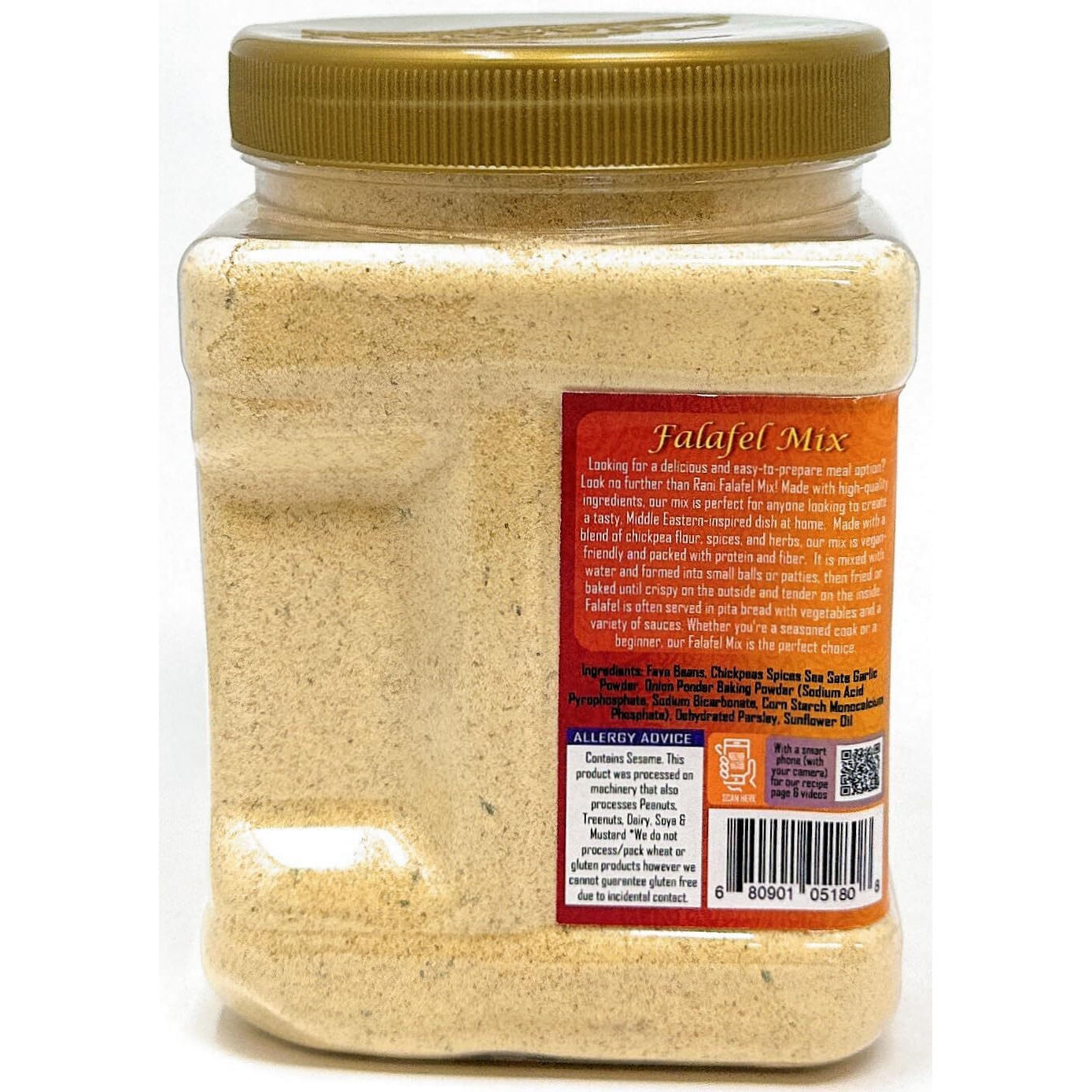 Rani Falafel Mix (Chickpeas & Spices Blend for Falafel) 20oz (1.25lbs) 567g PET Jar ~ Gluten Friendly, NON-GMO, Kosher, Product of USA