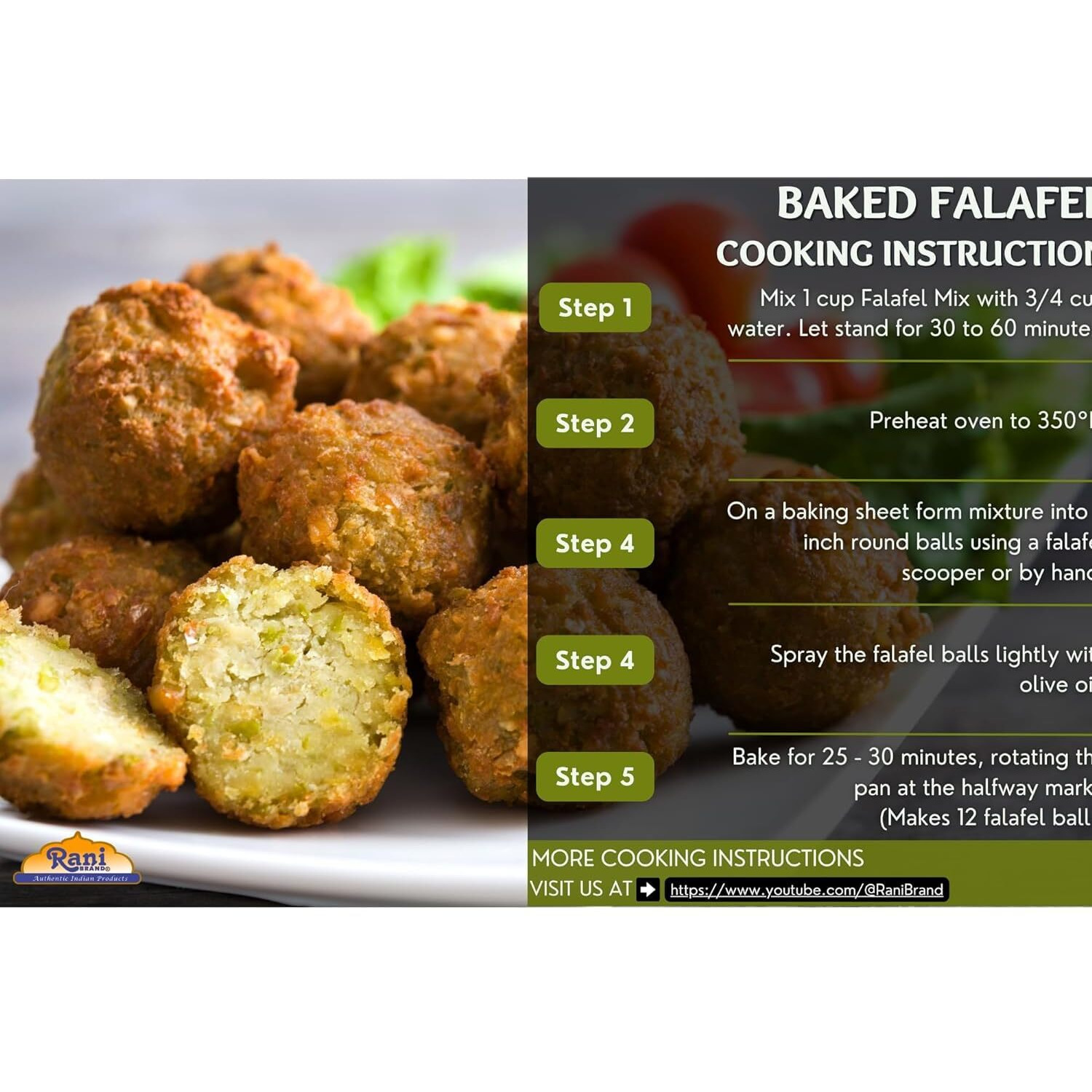Rani Falafel Mix (Chickpeas & Spices Blend for Falafel) 48oz (3lbs) 1.36kg PET Jar ~ Gluten Friendly, NON-GMO, Kosher, Product of USA