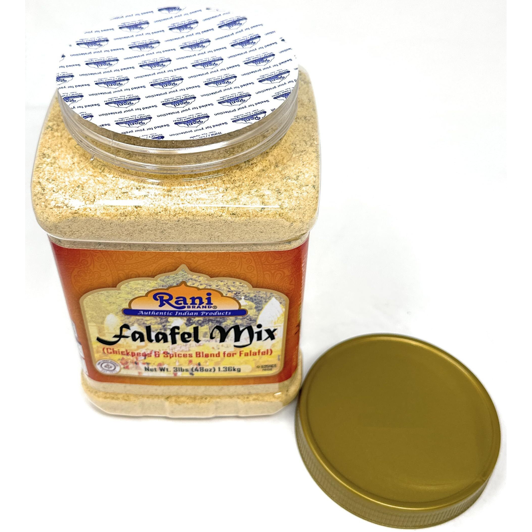Rani Falafel Mix (Chickpeas & Spices Blend for Falafel) 48oz (3lbs) 1.36kg PET Jar ~ Gluten Friendly, NON-GMO, Kosher, Product of USA
